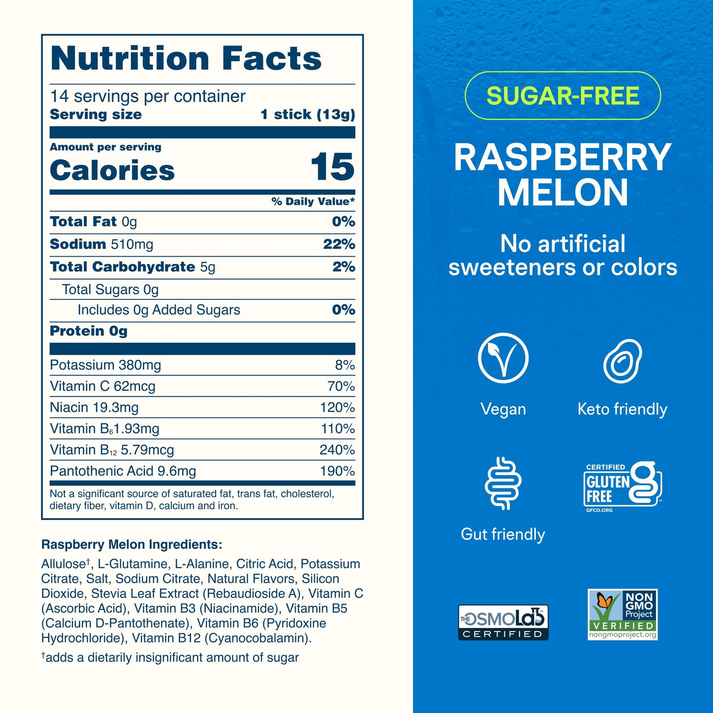 Liquid I.V. Sugar Free Hydration Electrolytes Raspberry Melon Powder 6.41 oz