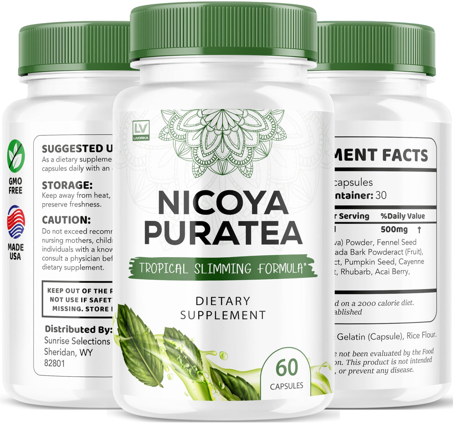 LIVORKA Nicoya Puratea Capsules, 300 Capsules