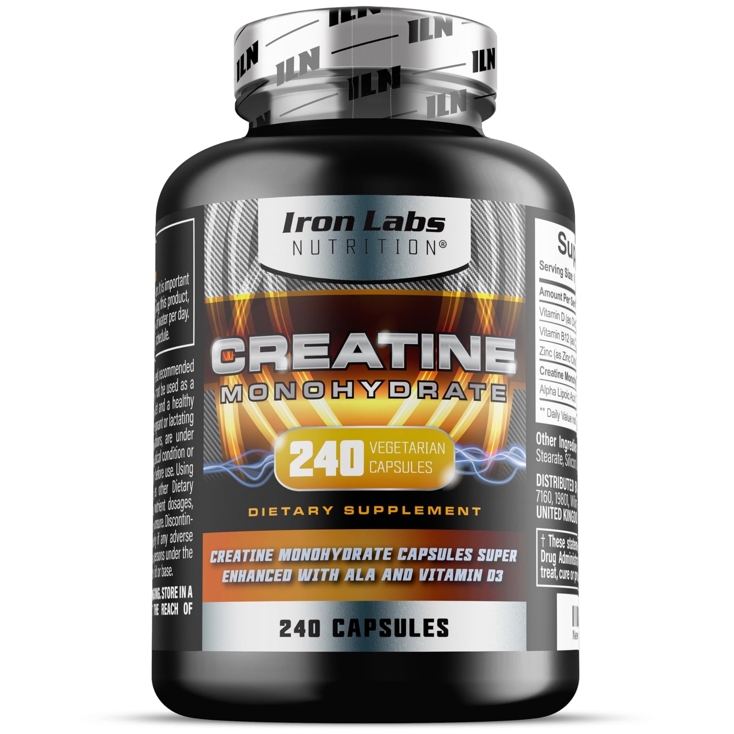 Iron Labs Nutrition Creatine Monohydrate Capsules 3900mg, 240 Capsules