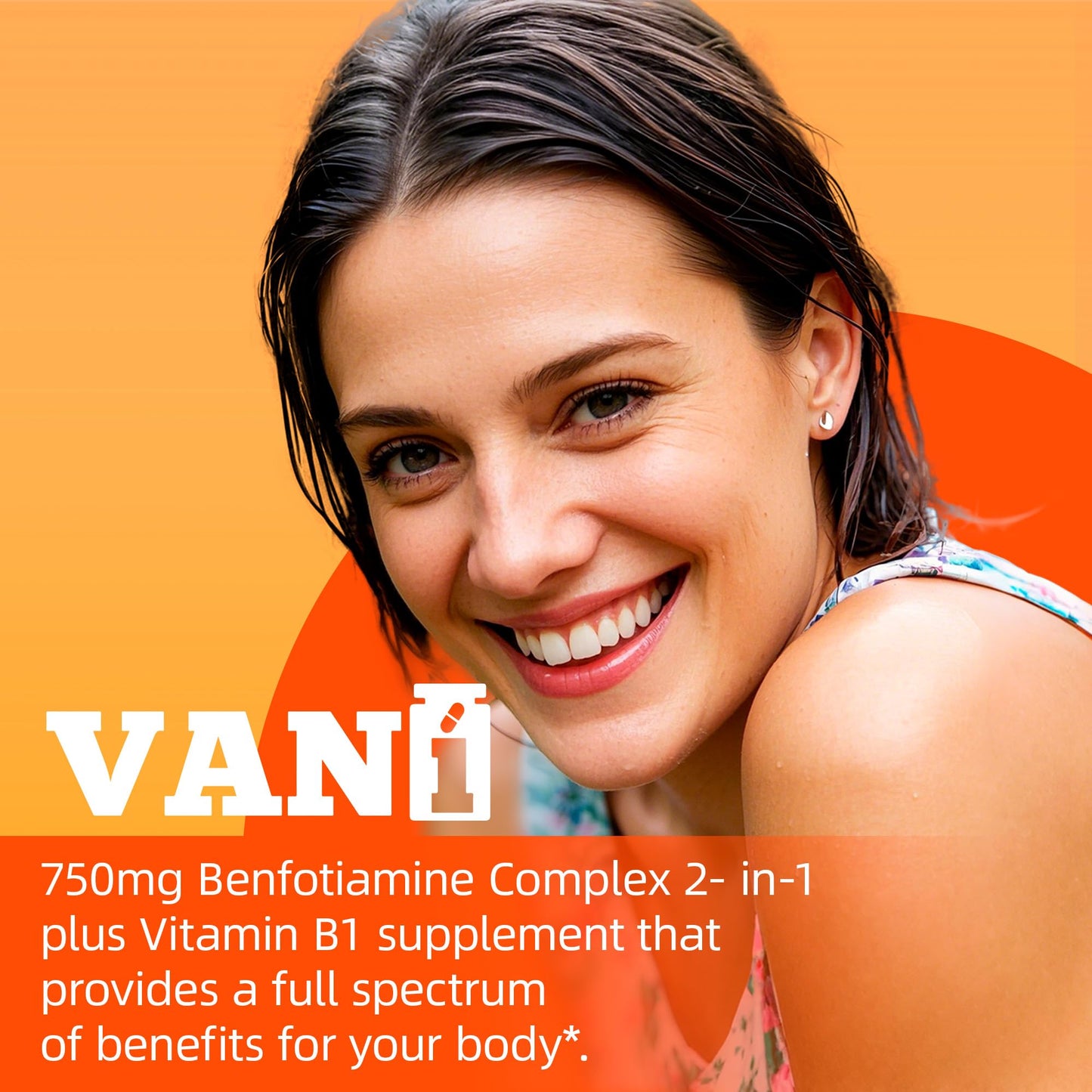 VANI Benfotiamine with B1 750mg Capsule, 120 Count