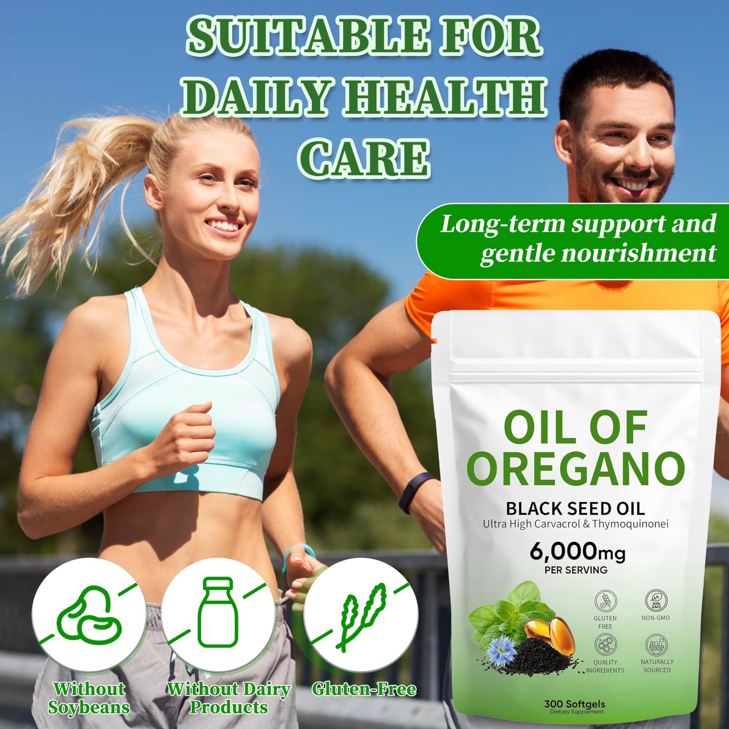 vifdusi Oil of Oregano with Black Seed Oil Capsules, 300 Capsules