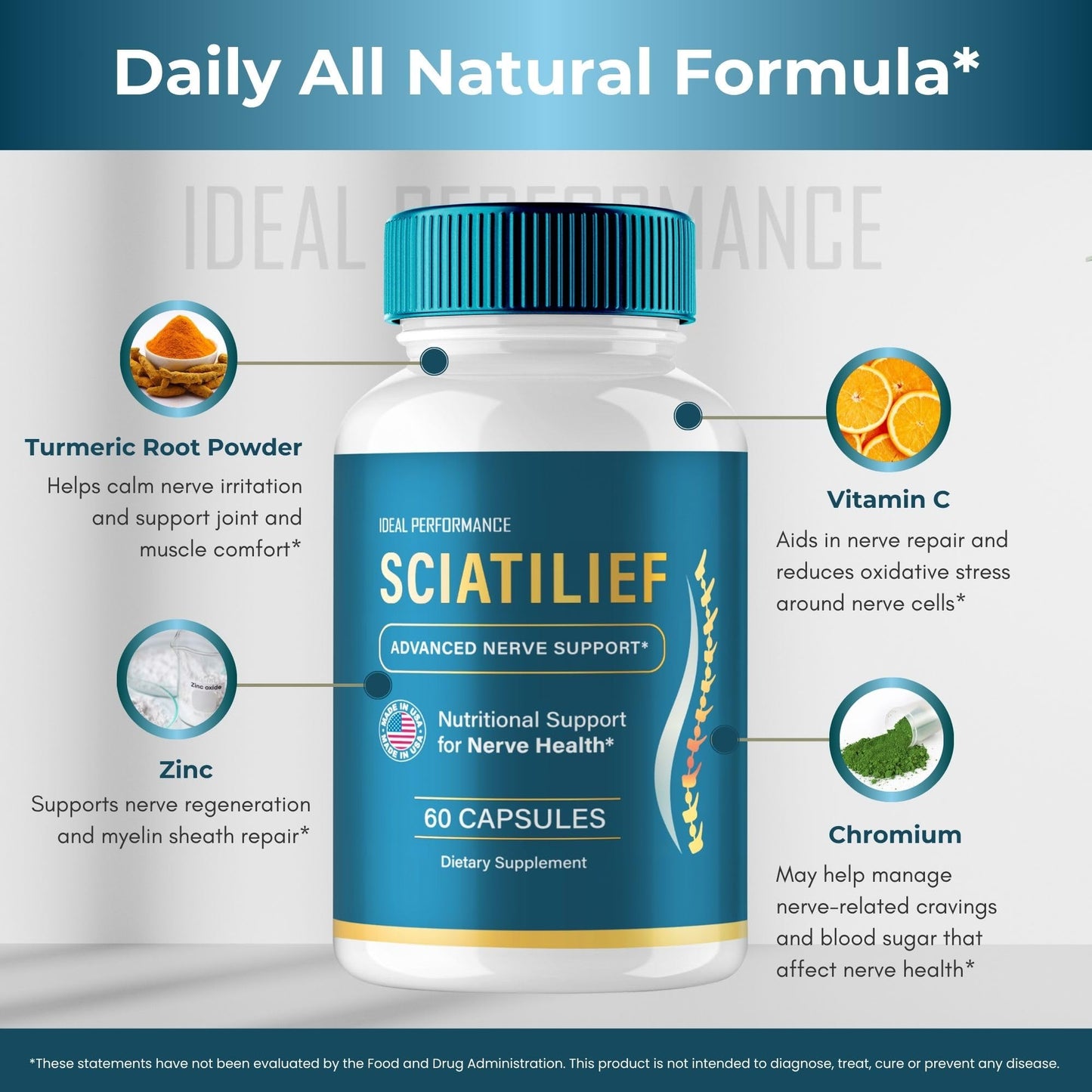 IDEAL PERFORMANCE Sciatilief Advanced Blood Formula Capsules 300 Capsules