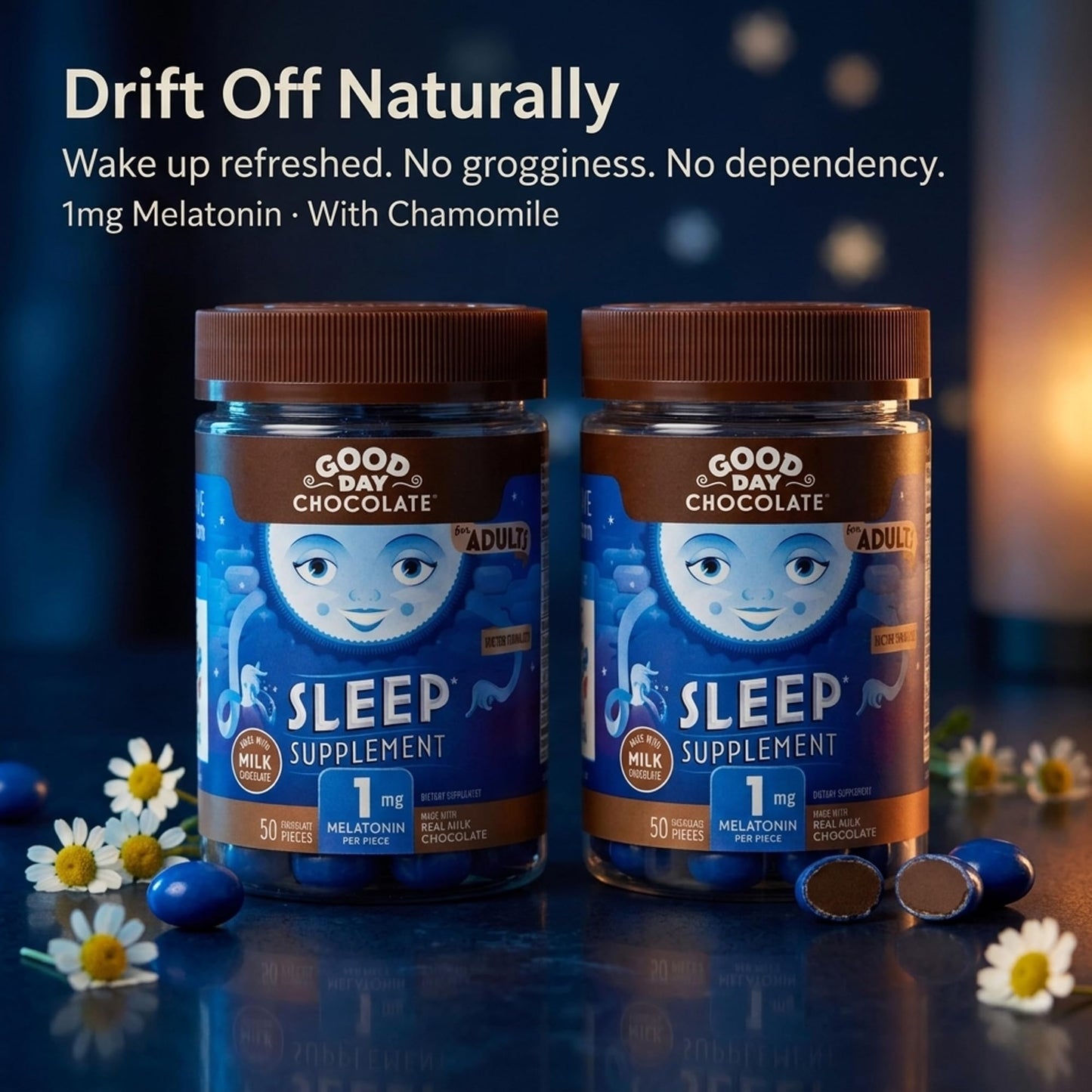 Good Day Chocolate Melatonin for Adults Chewable 100 Count