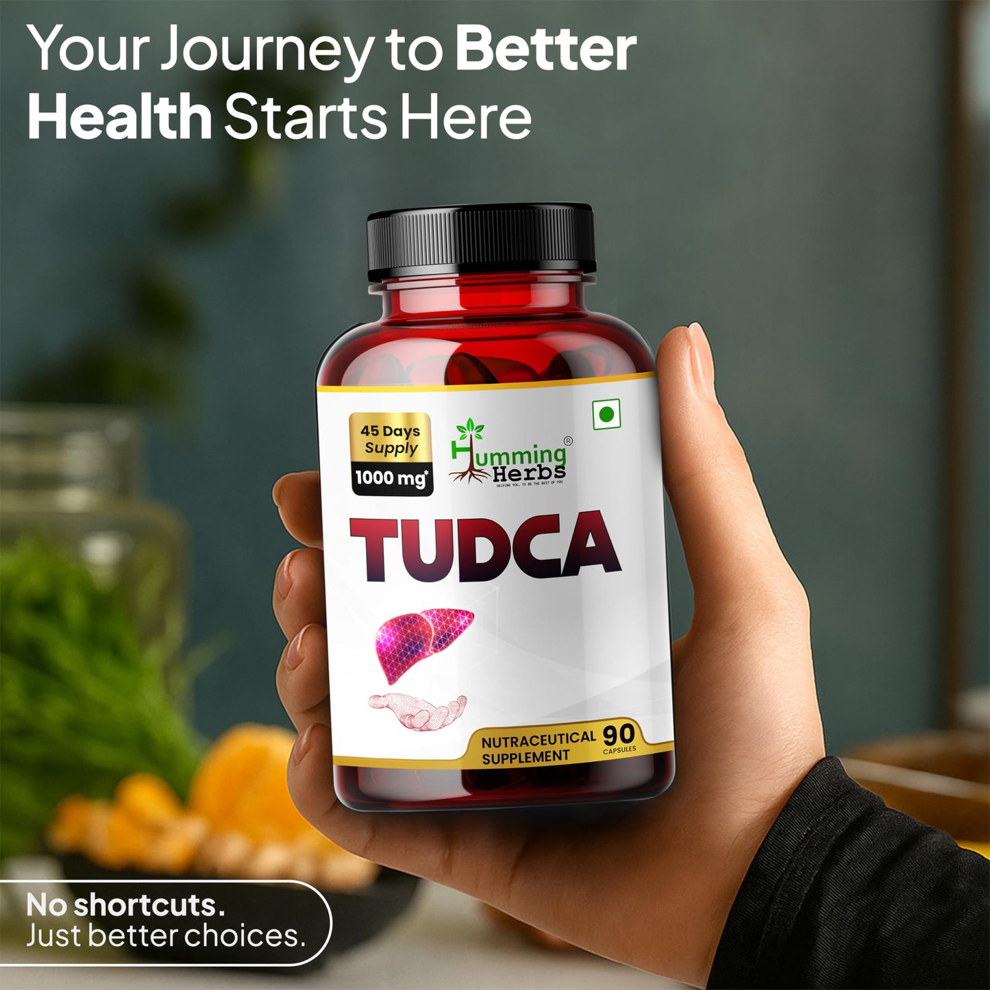 Humming Herbs TUDCA Supplement Capsule 1000 mg, 90 Capsules