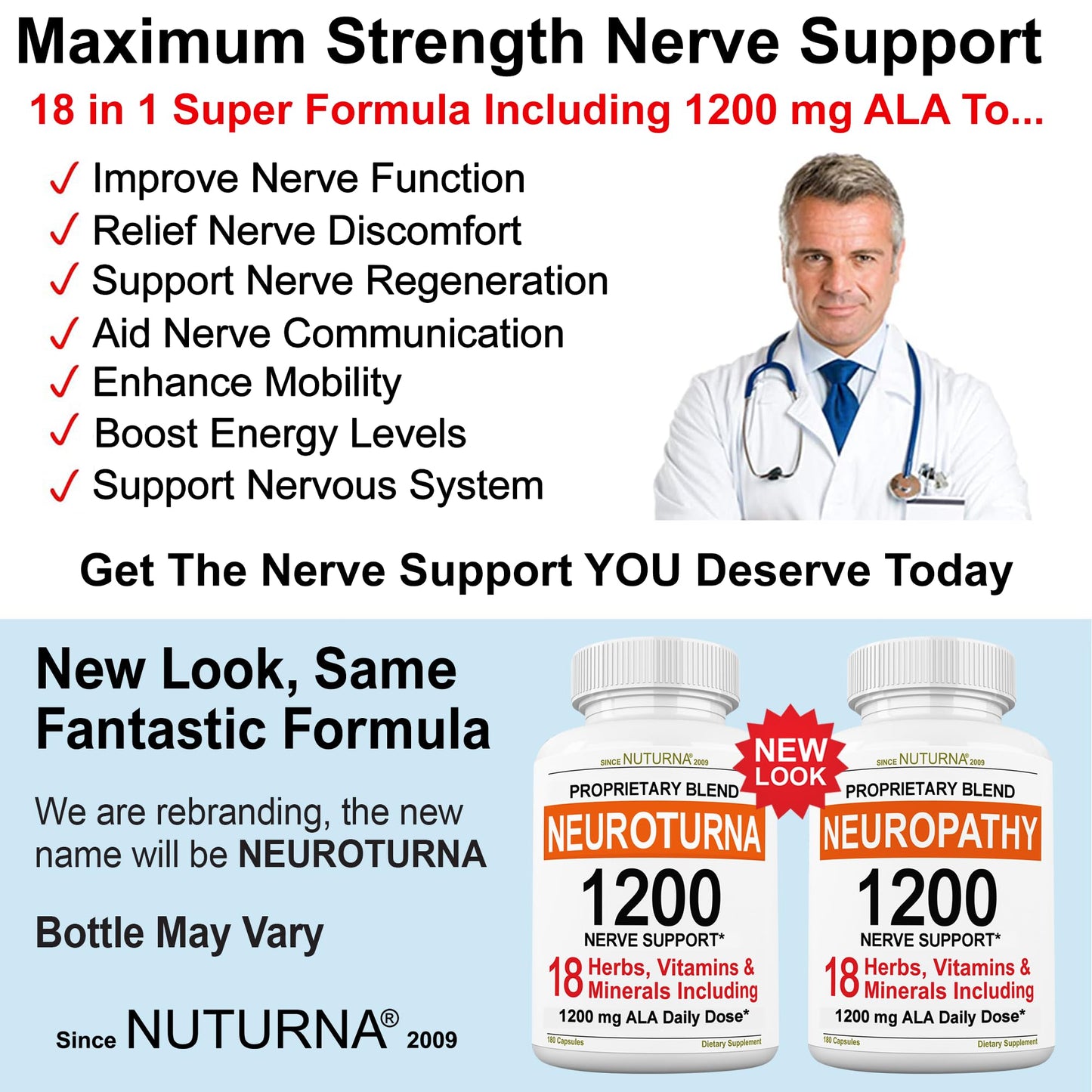 Nuturna Neuroturna Support Supplement Capsule, 180 Capsules