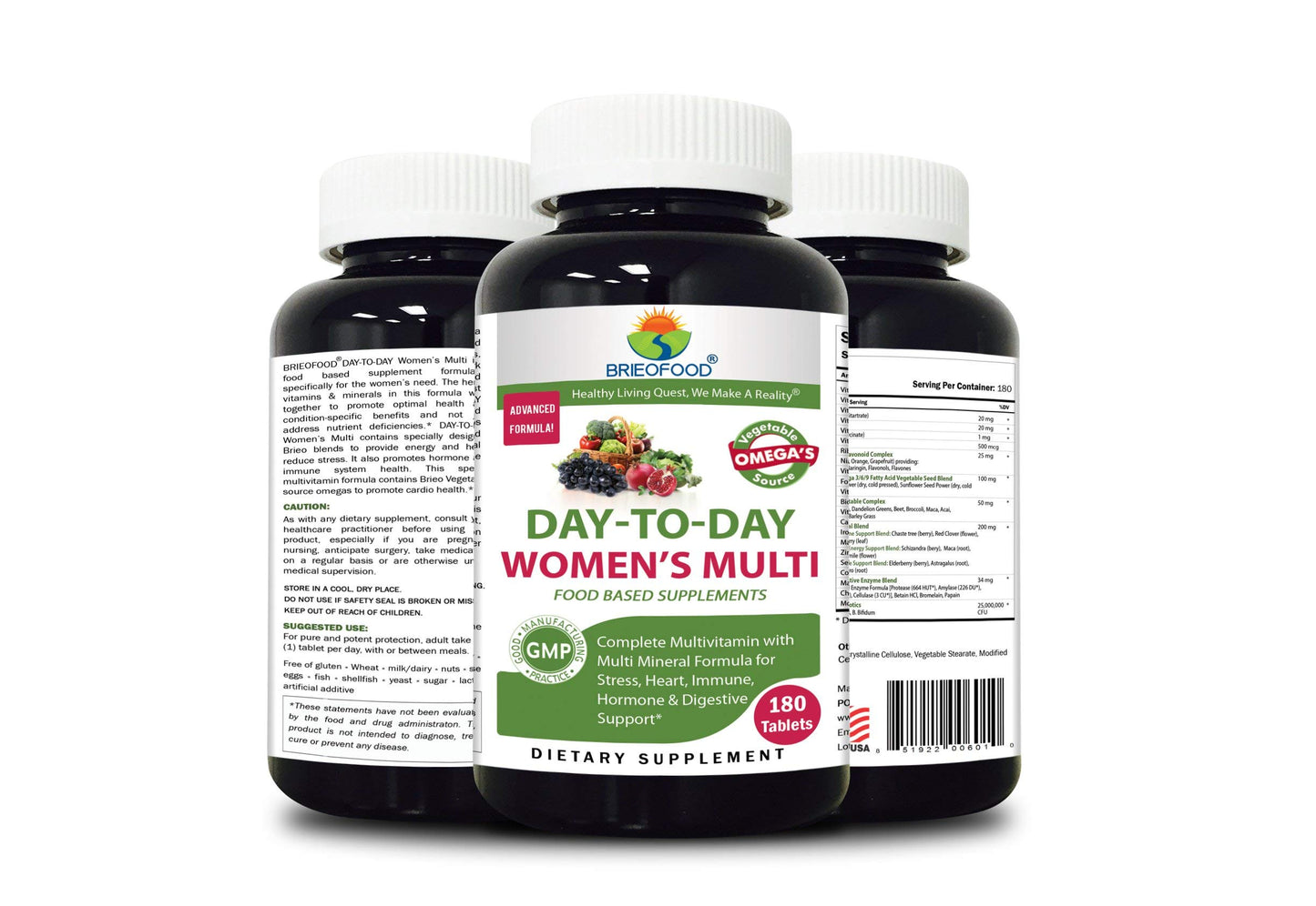 Brieofood Day-to-Day Food Based Women's Multi Tablets 180