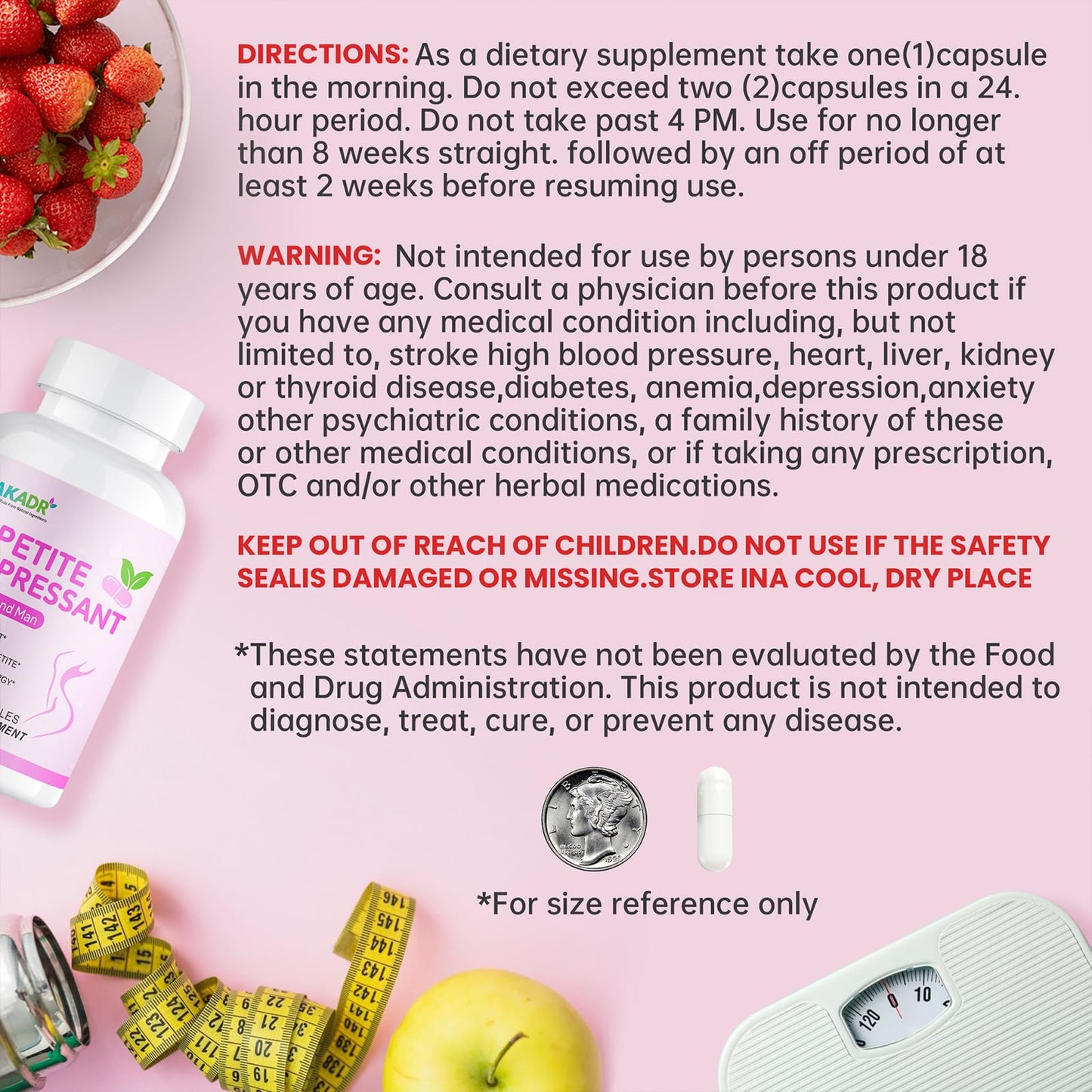 KAKA DR Appetite Suppressant Weight Loss Pills for Women Capsule, 60 Count