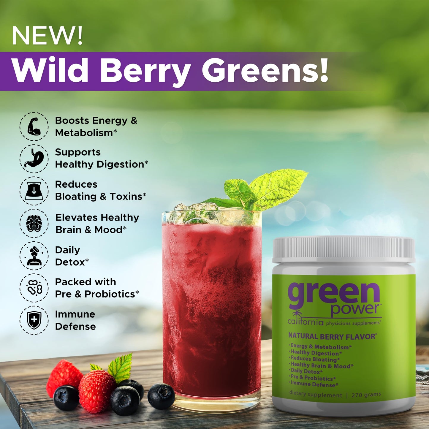 California Physicians Supplements Green Power Organic Superfood Greens Powder 9.52 Ounce