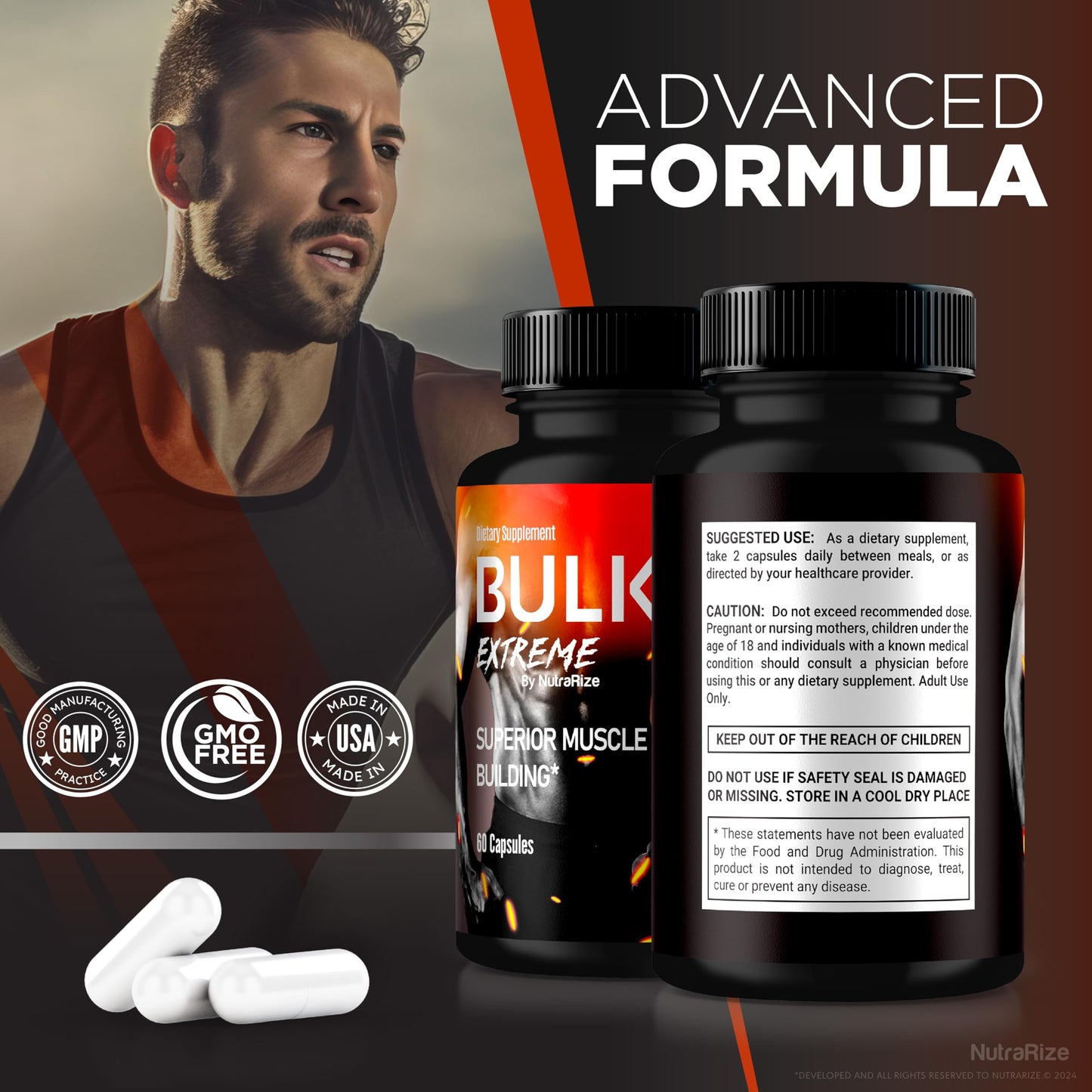 NutraRize Bulk Extreme Superior Muscle Building Advanced Formula 120 Capsules