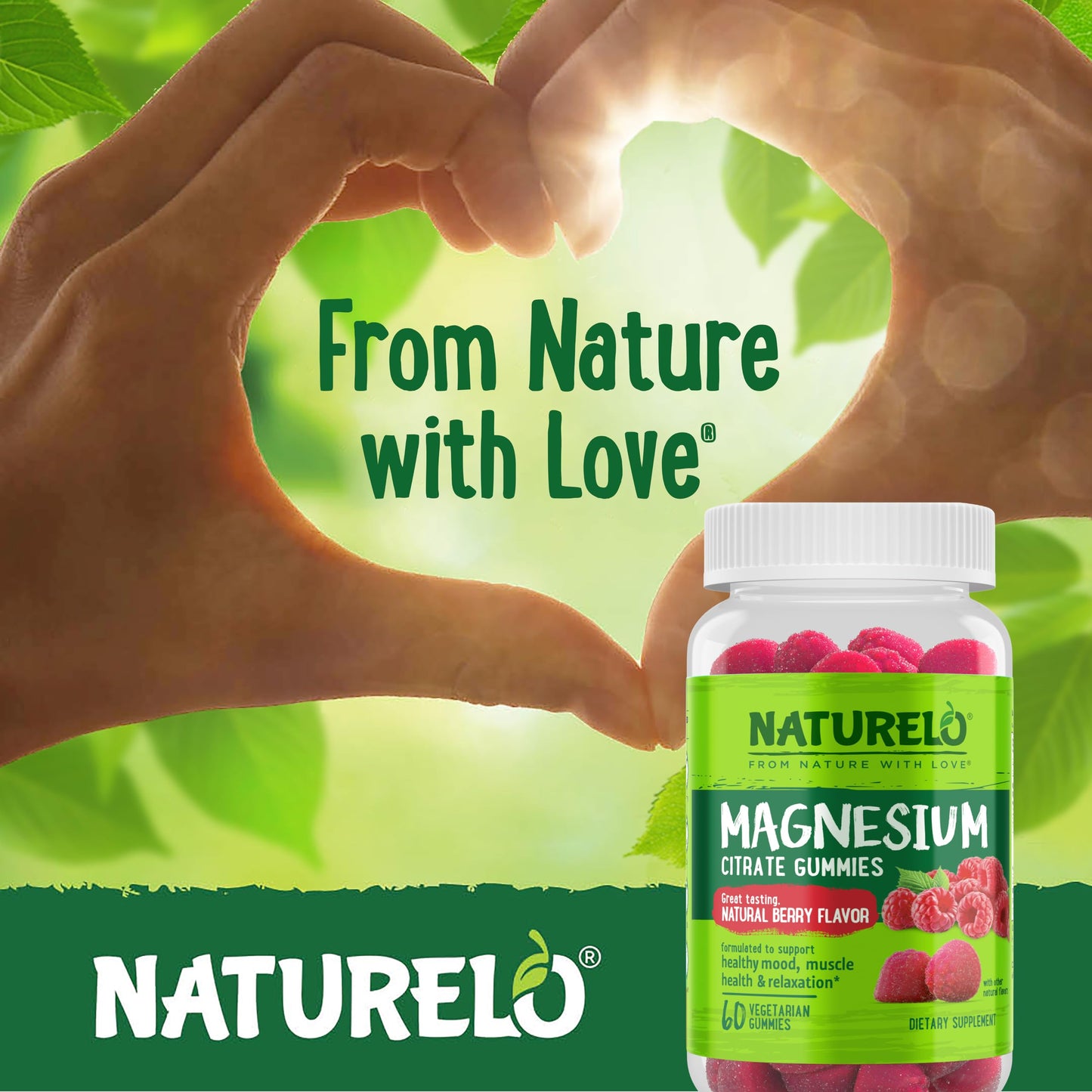 NATURELO Magnesium Citrate Gummies 120 Gummies