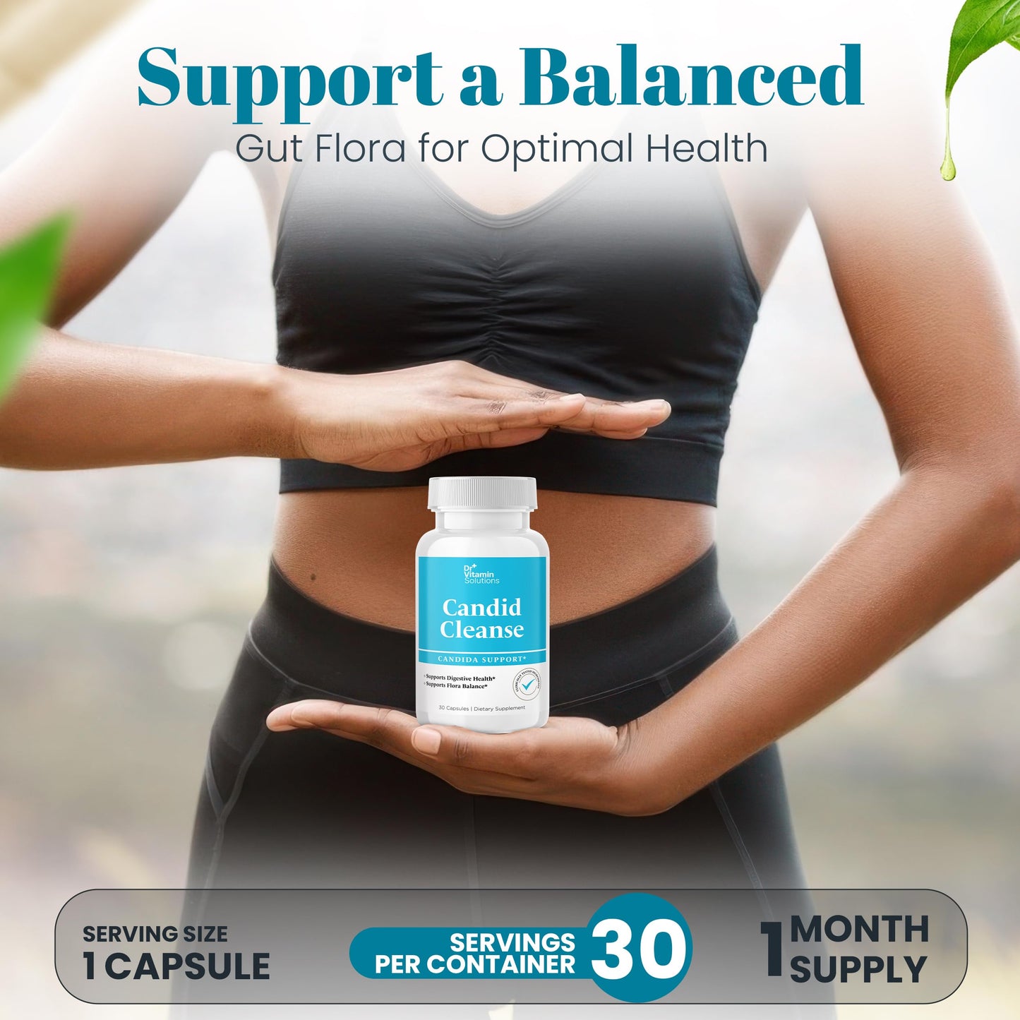 DR VITAMIN SOLUTIONS Candida Cleanse Detox for Women & Men with GLP-1 Support - Candida Support Capsules 30