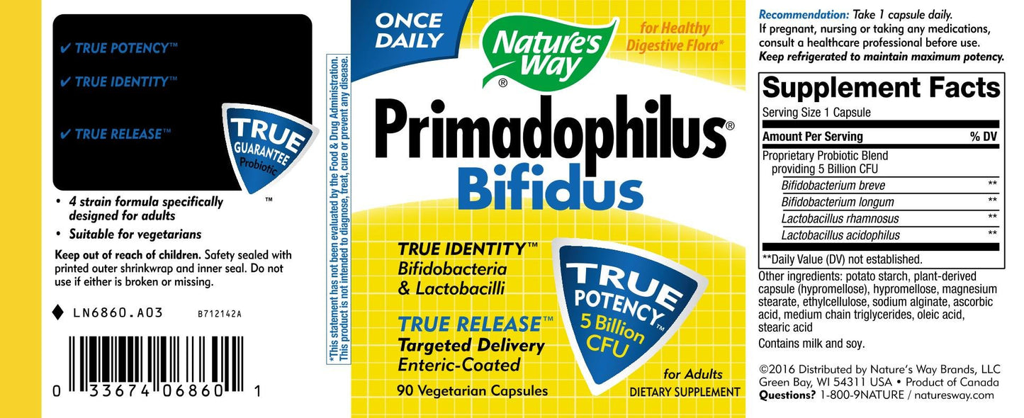 Nature's Way Primadophilus Bifidus Capsules 90