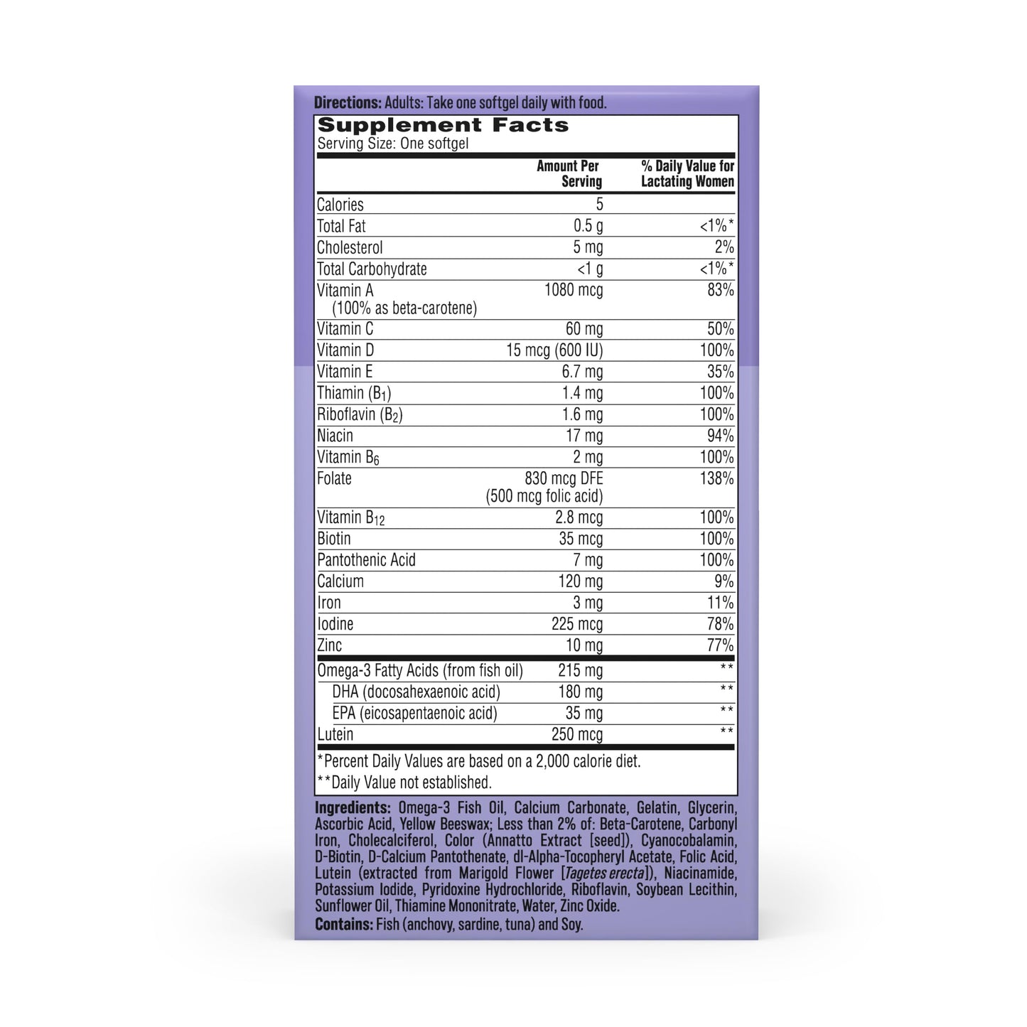 ONE A DAY Postnatal Vitamins for Women Softgel 60 Count
