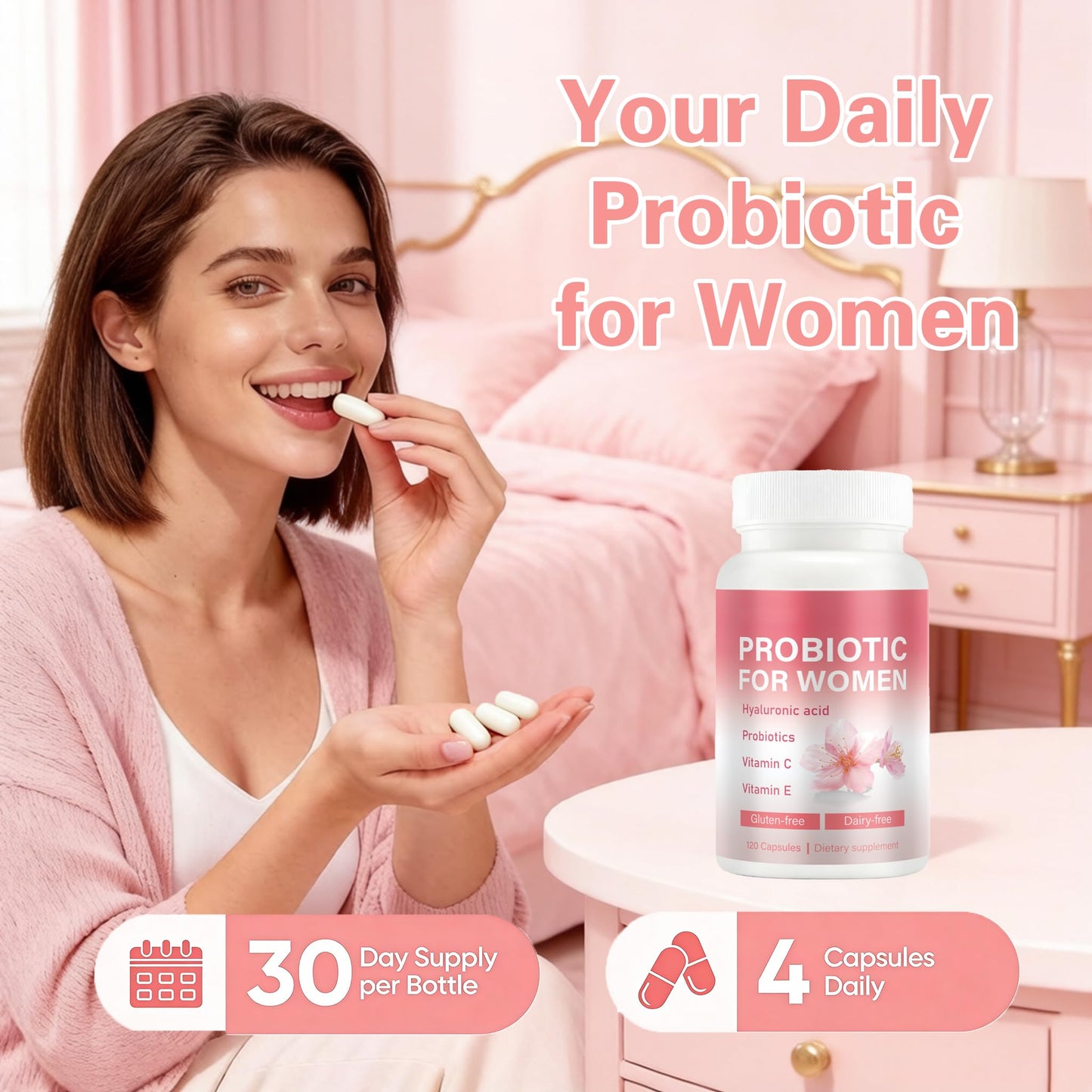 SERSANVE Vaginal Probiotics for Women Capsule, 120 Count