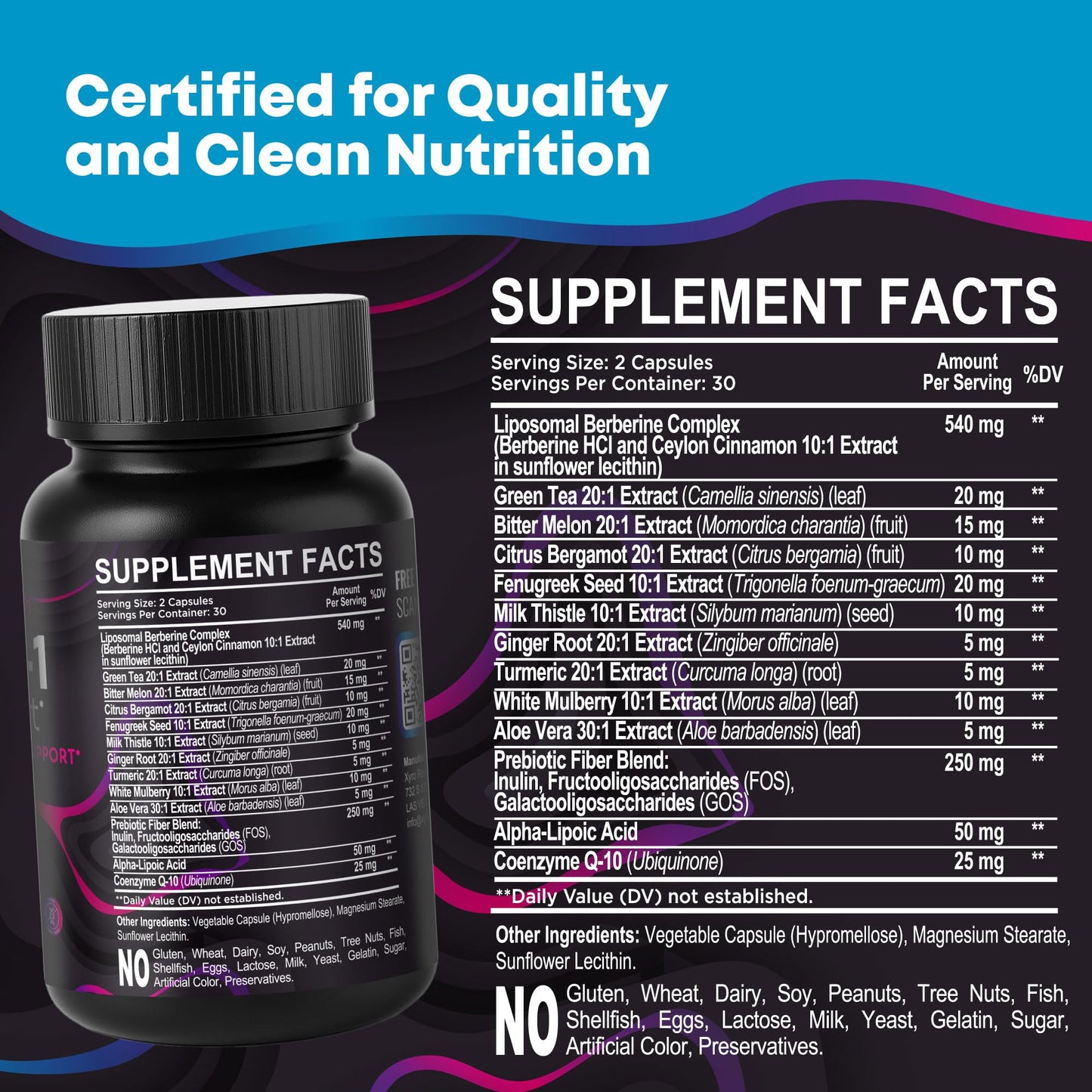 Xyro Research GLP-1 Support Weight Loss Supplement - Appetite Suppressant & Metabolism Booster to Support Natural Hunger Control Curb Cravings Burn Fat & Gut Wellness Capsule, 60 Count