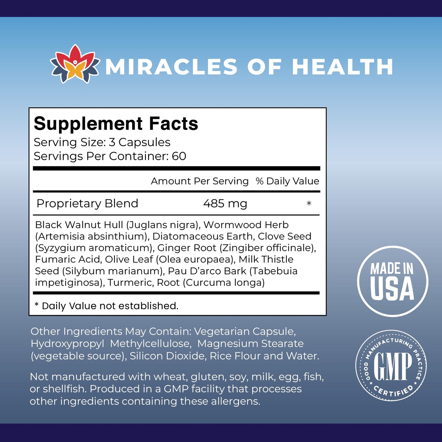 Miracles of Health Pura Site Intestinal Health Formula Capsules 180 Capsules