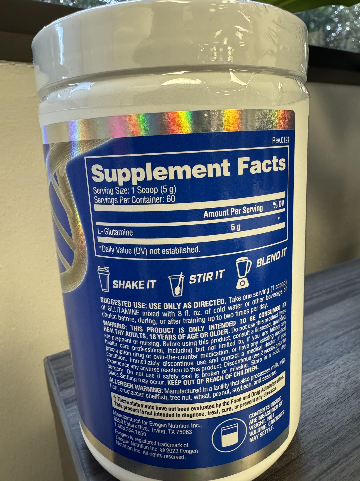 Evogen Glutamine Unflavored Powder 60 Servings