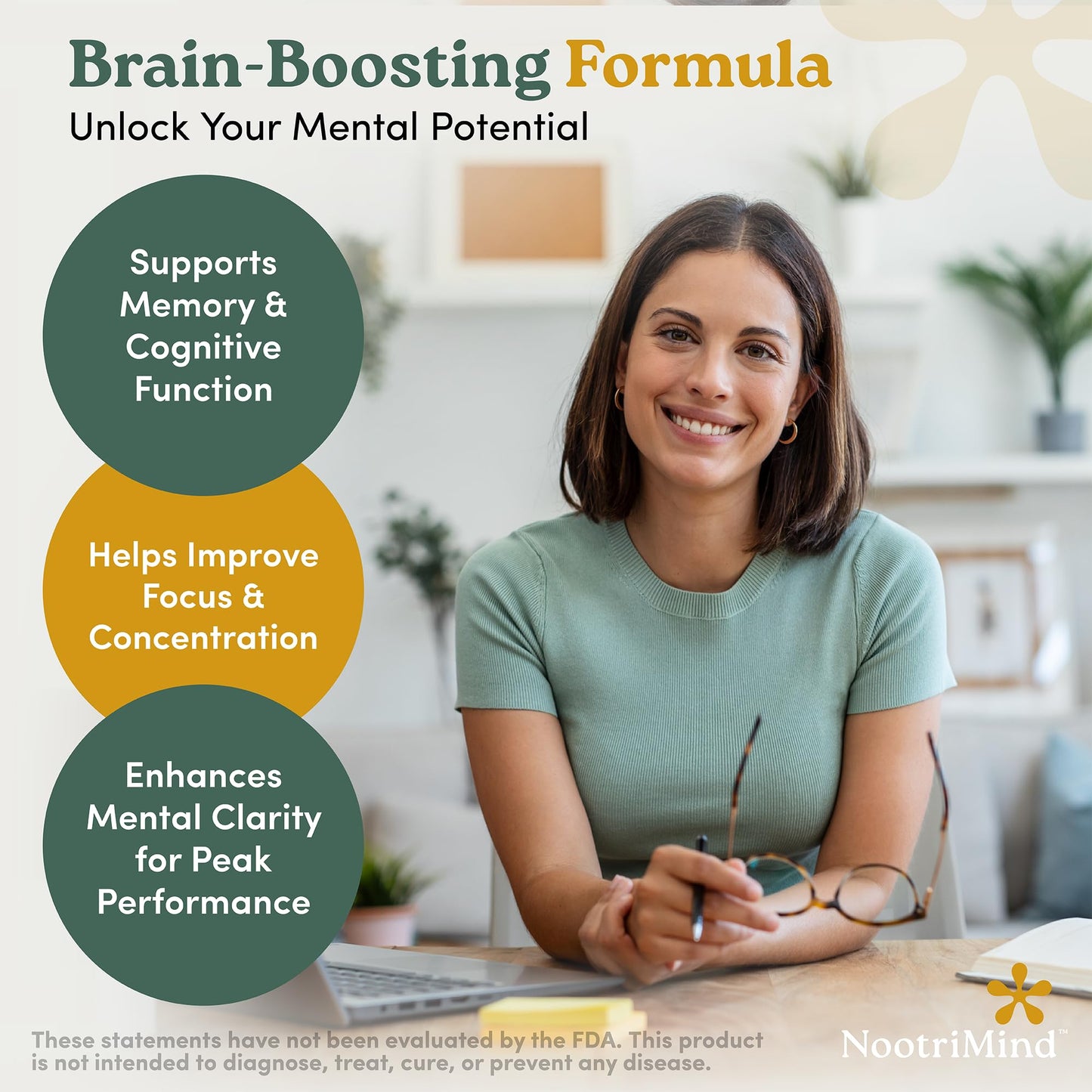 Nootrimind Brain Health & Memory Support Nootropic with Bacopa, DMAE & B12, 40-in-1 Complex Capsules, 60 Count