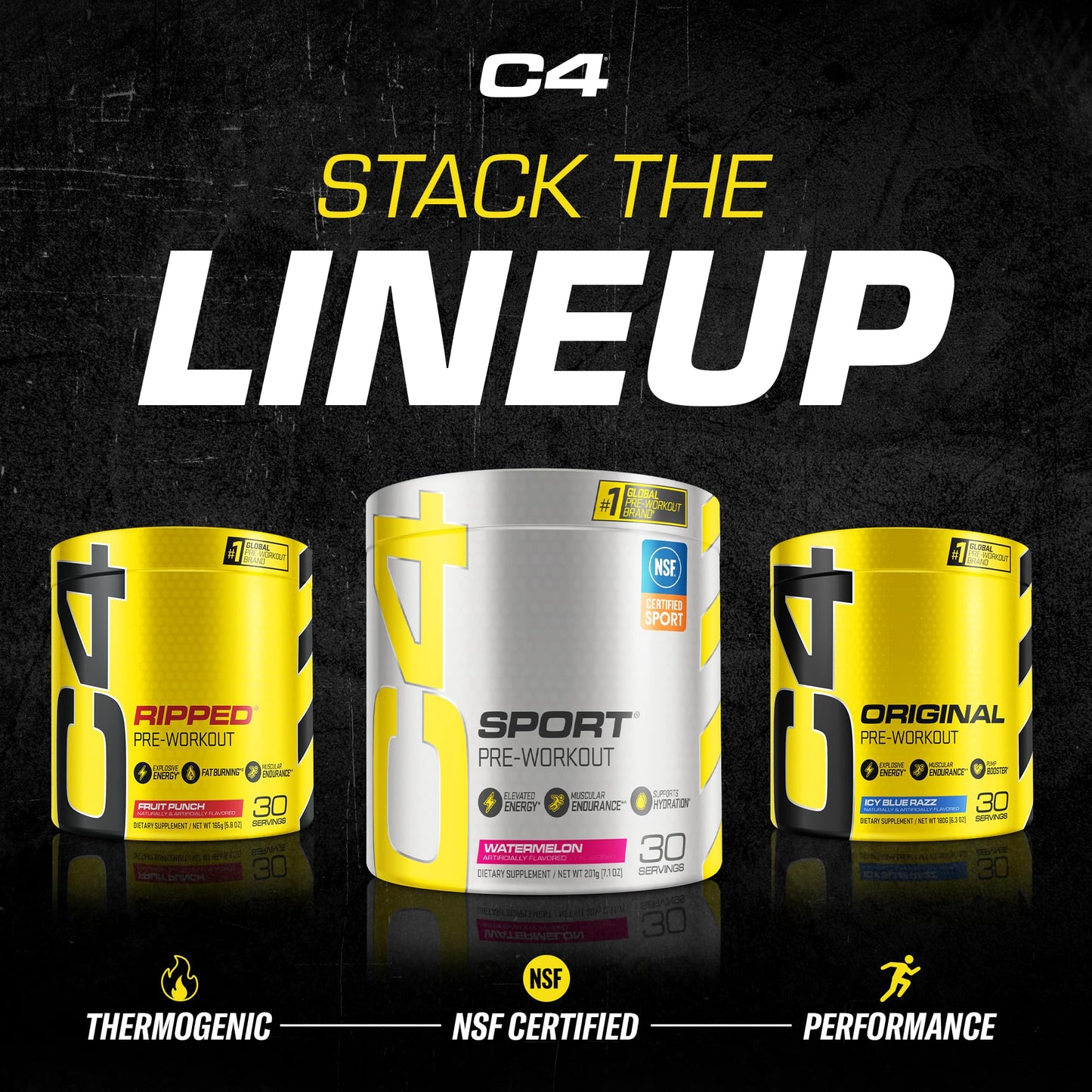 C4 Sport Pre Workout Powder Fruit Punch, 30 Servings (7.4 oz)