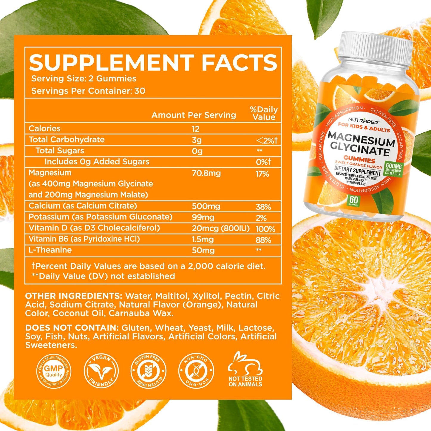 NutraPep Magnesium Glycinate Gummies 120 Count