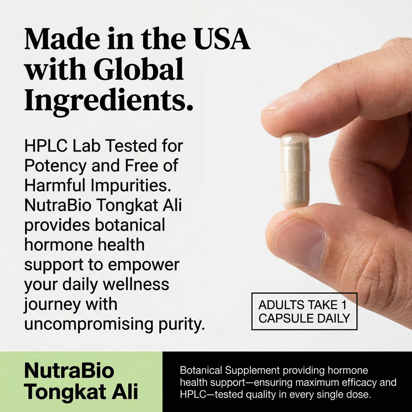 NutraBio Tongkat Ali Longjack 100 Supplement Capsule 60 Count