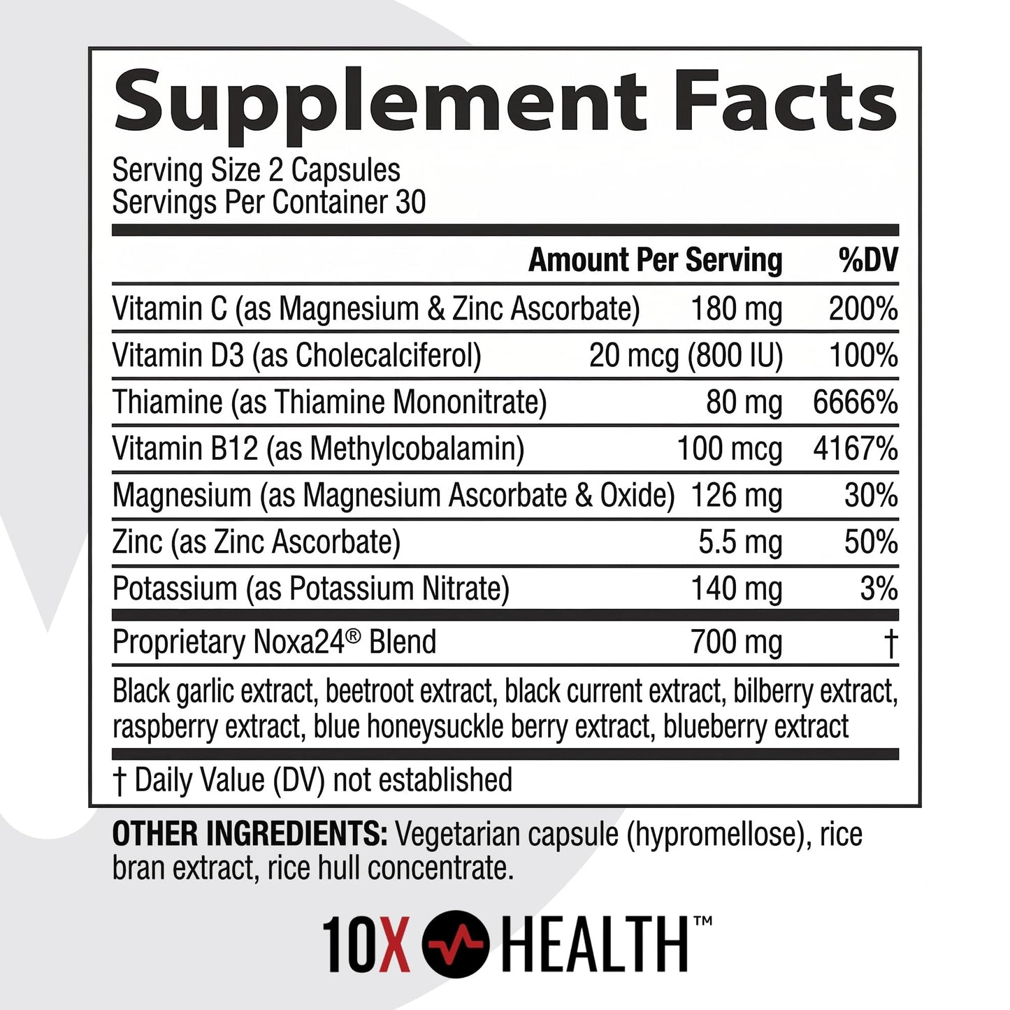 10X Health System Blood Flow Support Capsule 60 Count