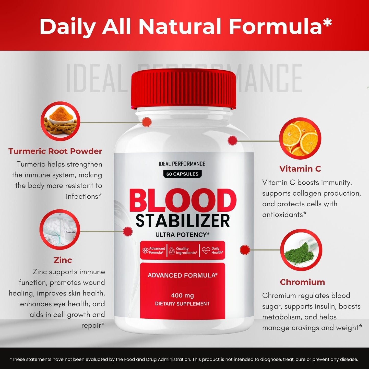 IDEAL PERFORMANCE Blood Stabilizer Advanced Blood Formula Capsules, 300 Capsules