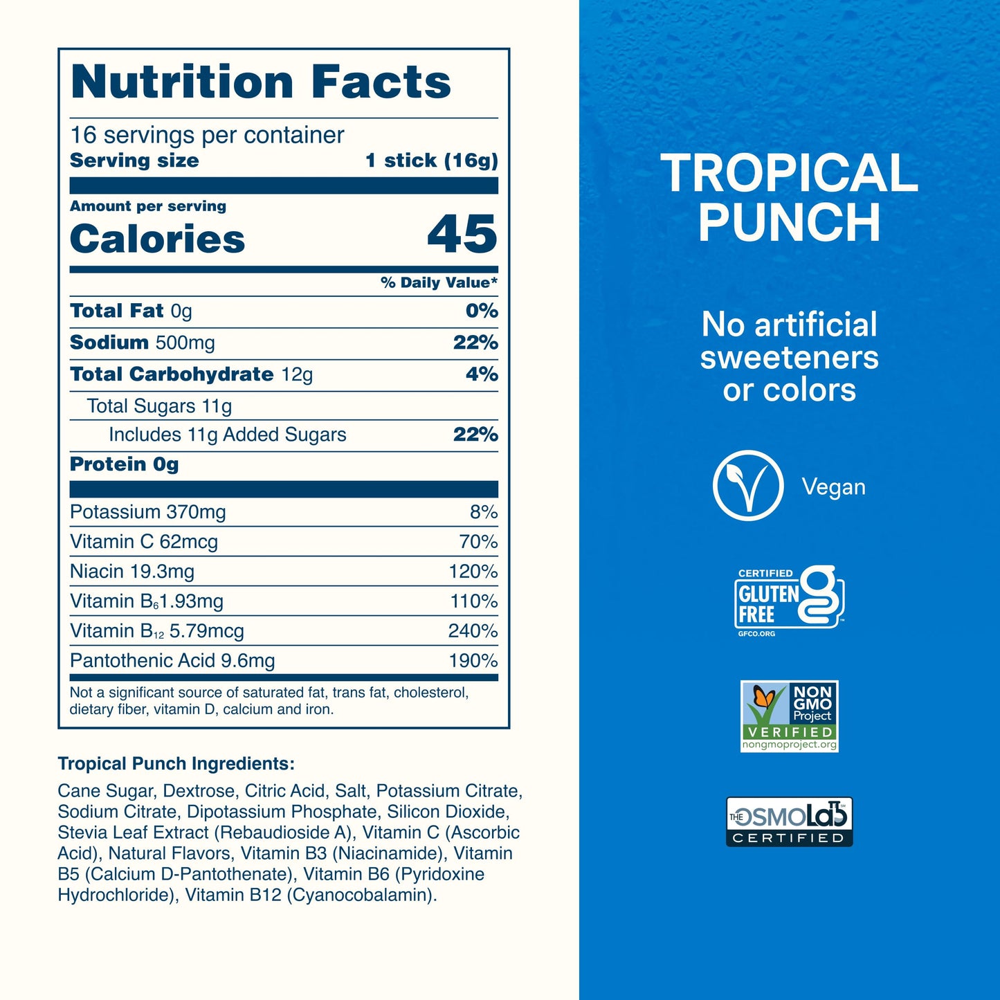 Liquid I.V. Hydration Electrolytes Powder, Tropical Punch, 16 Count