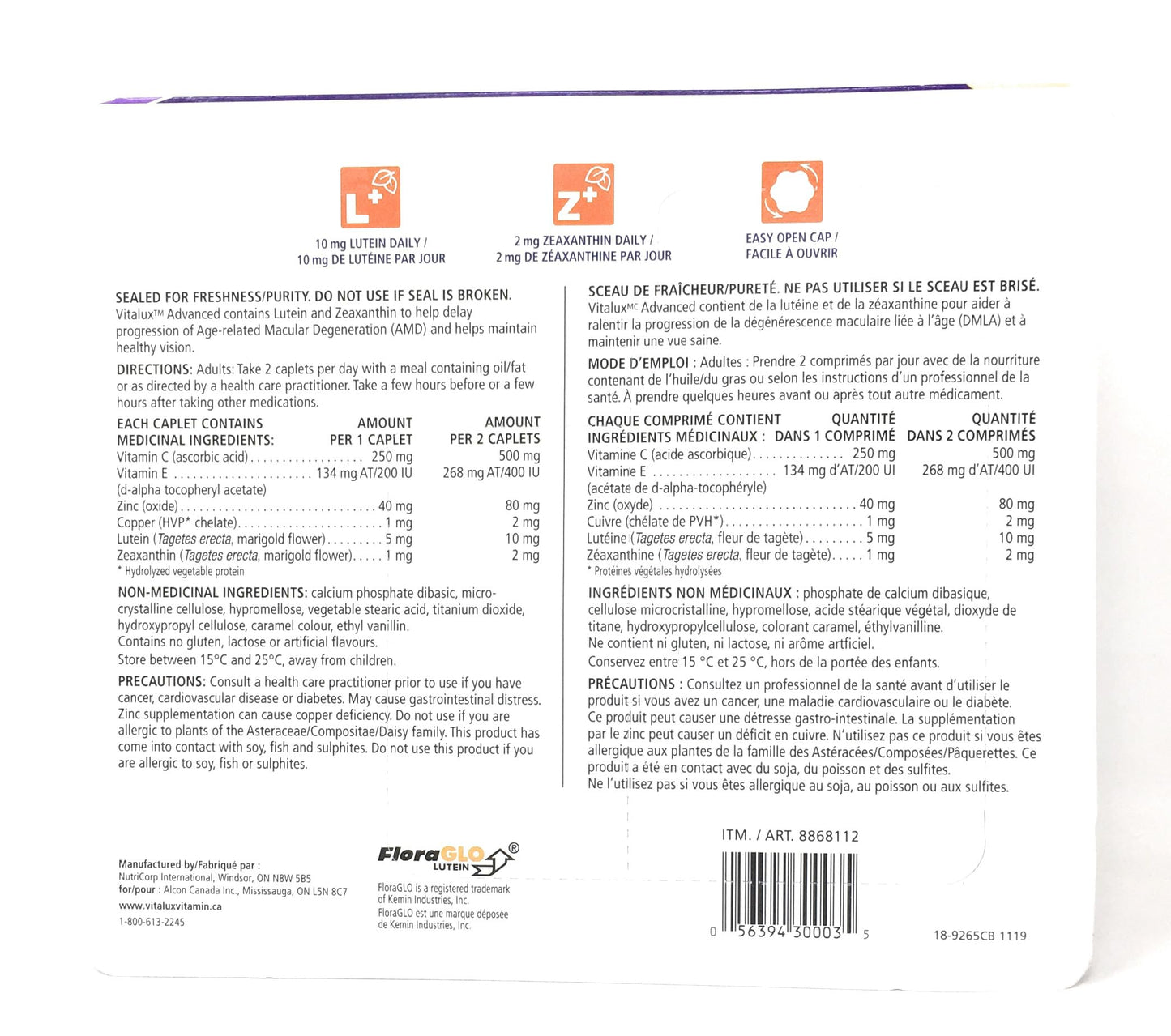 Vitalux Advanced Ocular Multi-Vitamin 180 Caplets