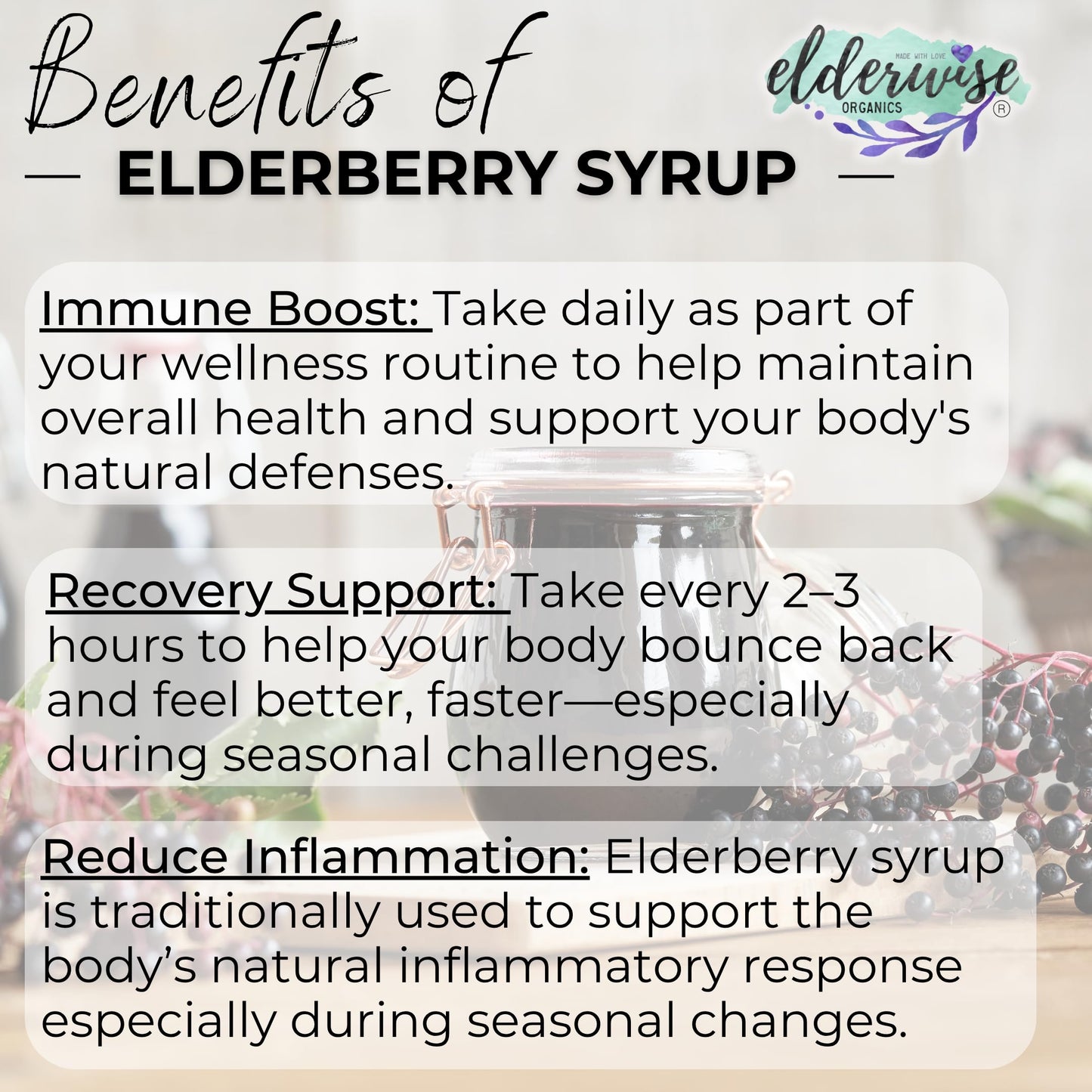 Elderwise Organics Made With Love Elderberry Aronia Berry Syrup Kit Powder 3