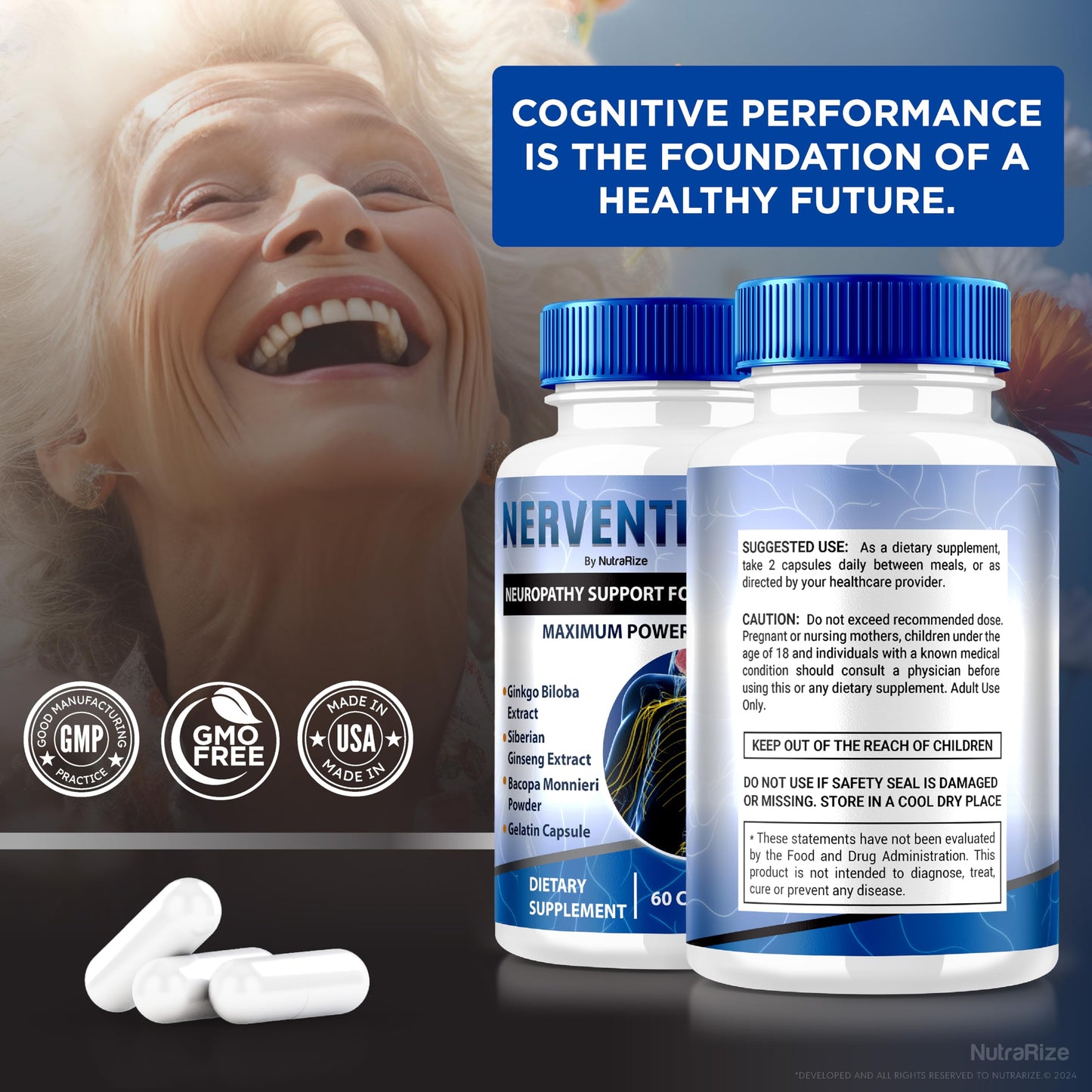 NutraRize Nerventrax Capsules 180 Count