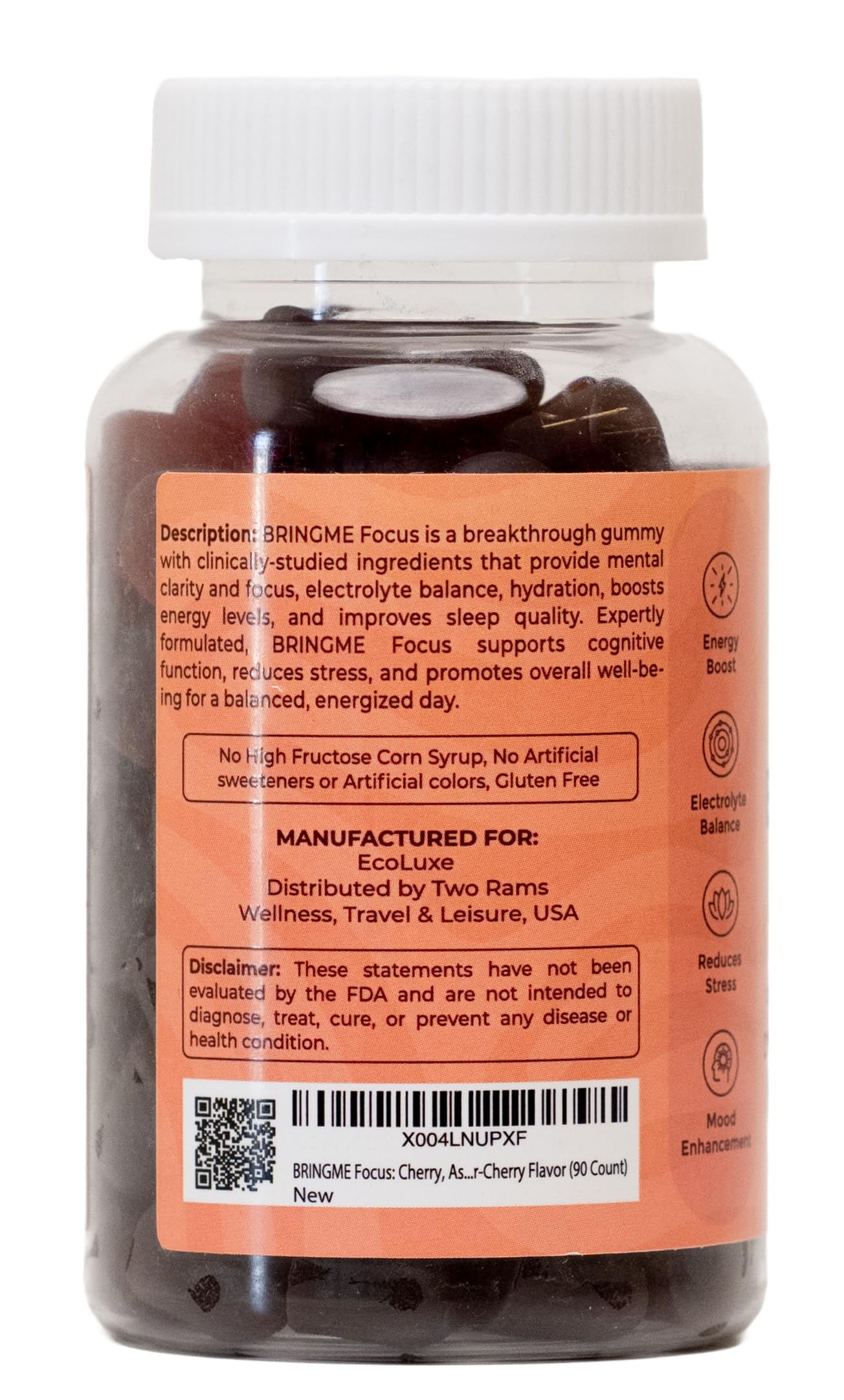 EcoLuxe BRINGME Focus Gummies 90 Count