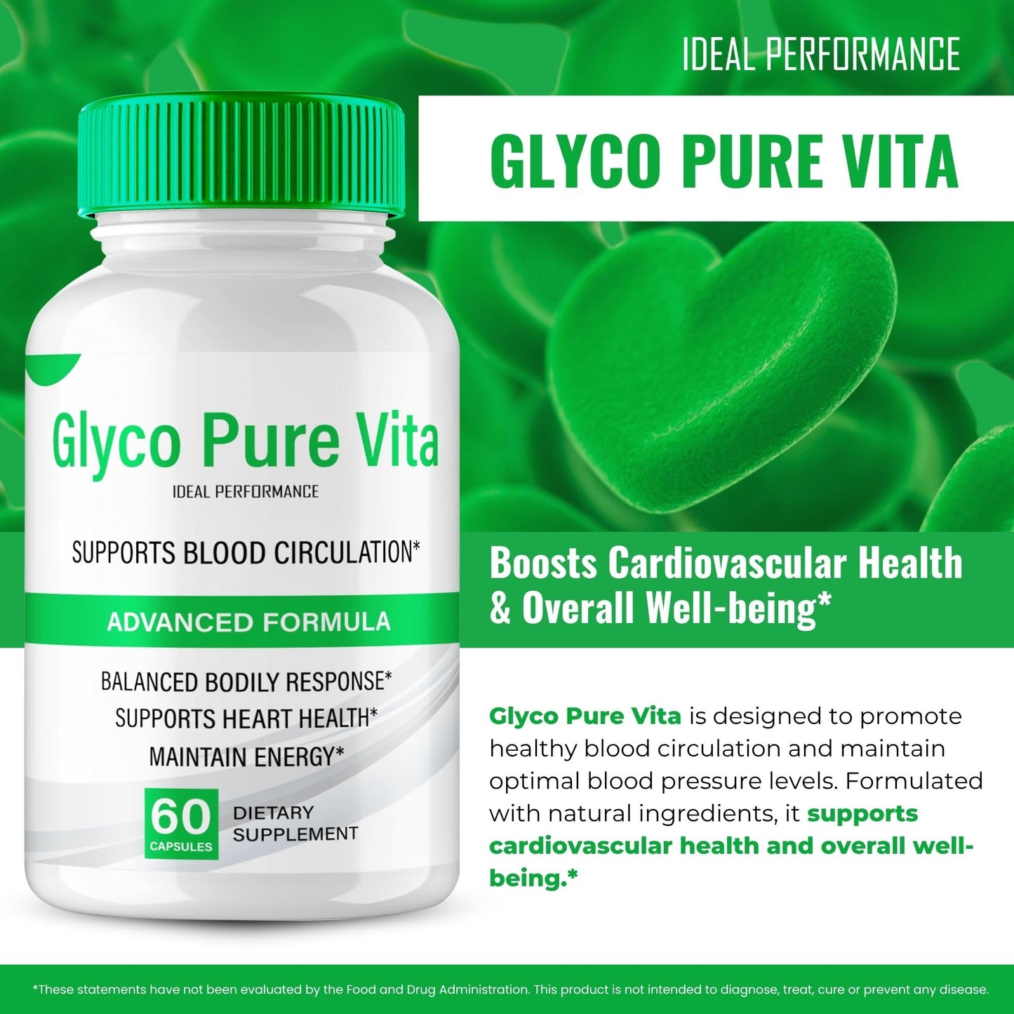 IDEAL PERFORMANCE Glyco Pure Vita Advanced Blood Formula Capsules, 60 Capsules