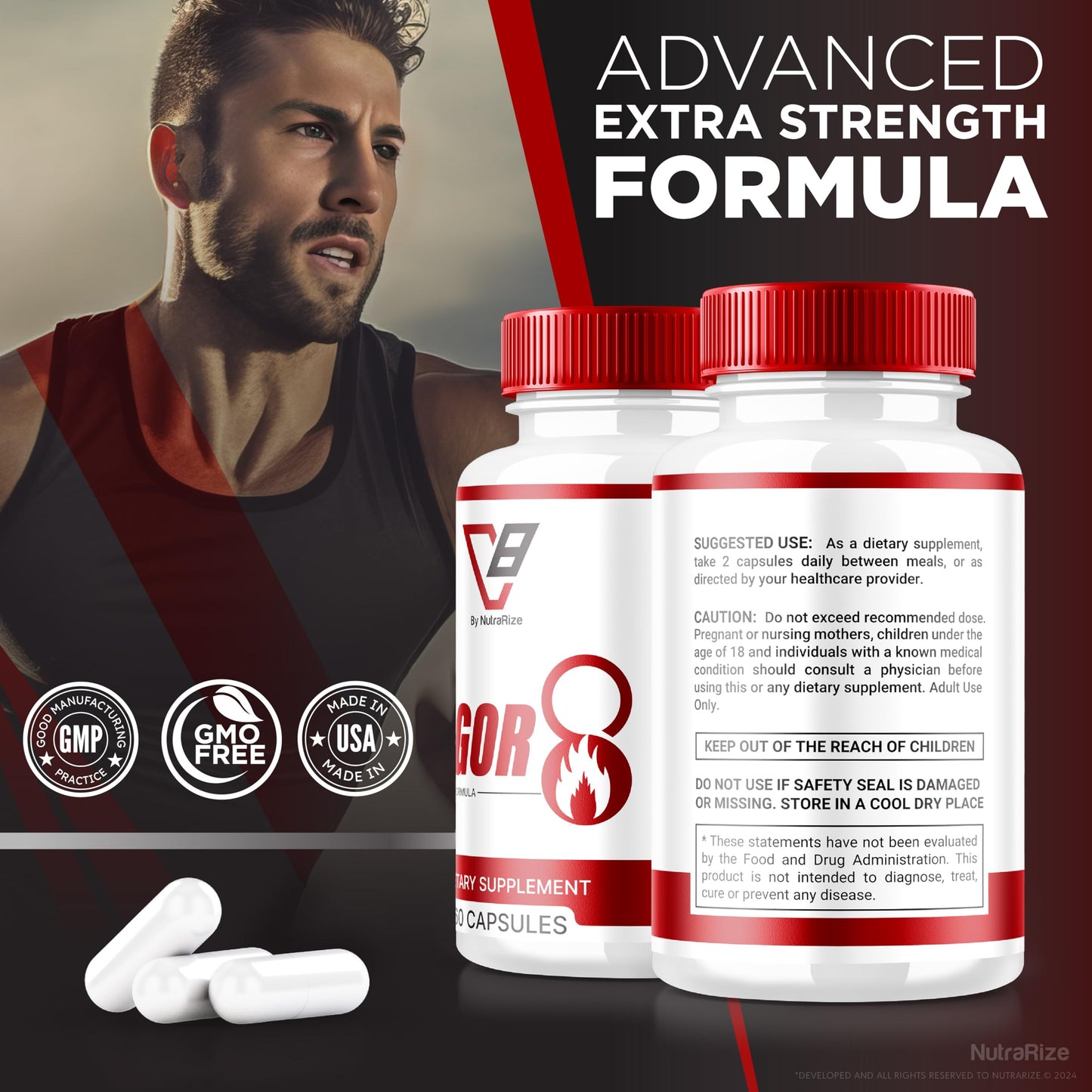 NutraRize Vigor 8 for Men Capsules, 60 Count