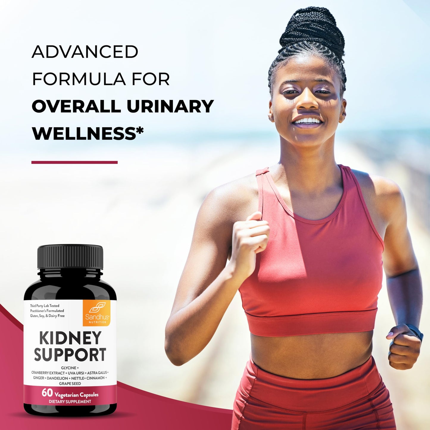Sandhu's Kidney Cleanse Detox & Repair Support Supplement with Cranberry Extract, Capsule, 60 Count
