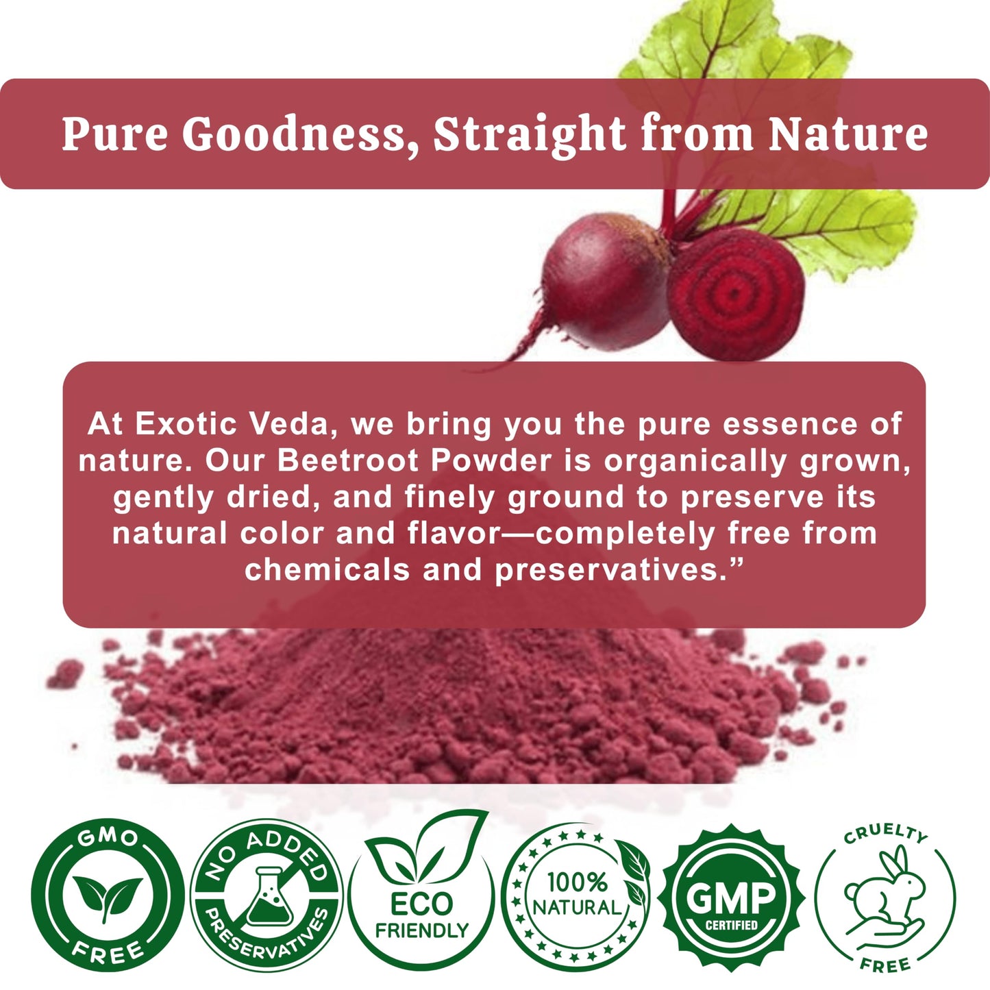 Exotic Veda Organic Beetroot Powder 3.53 oz