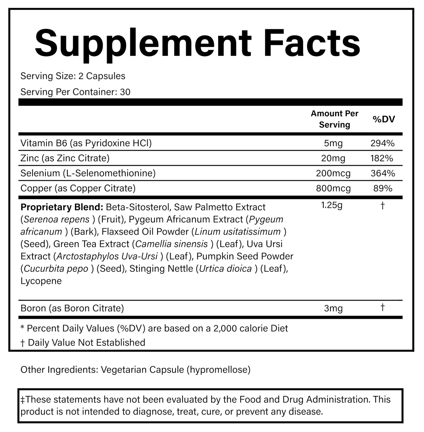 PURE Prostate Care Formula Capsules, 60 Count