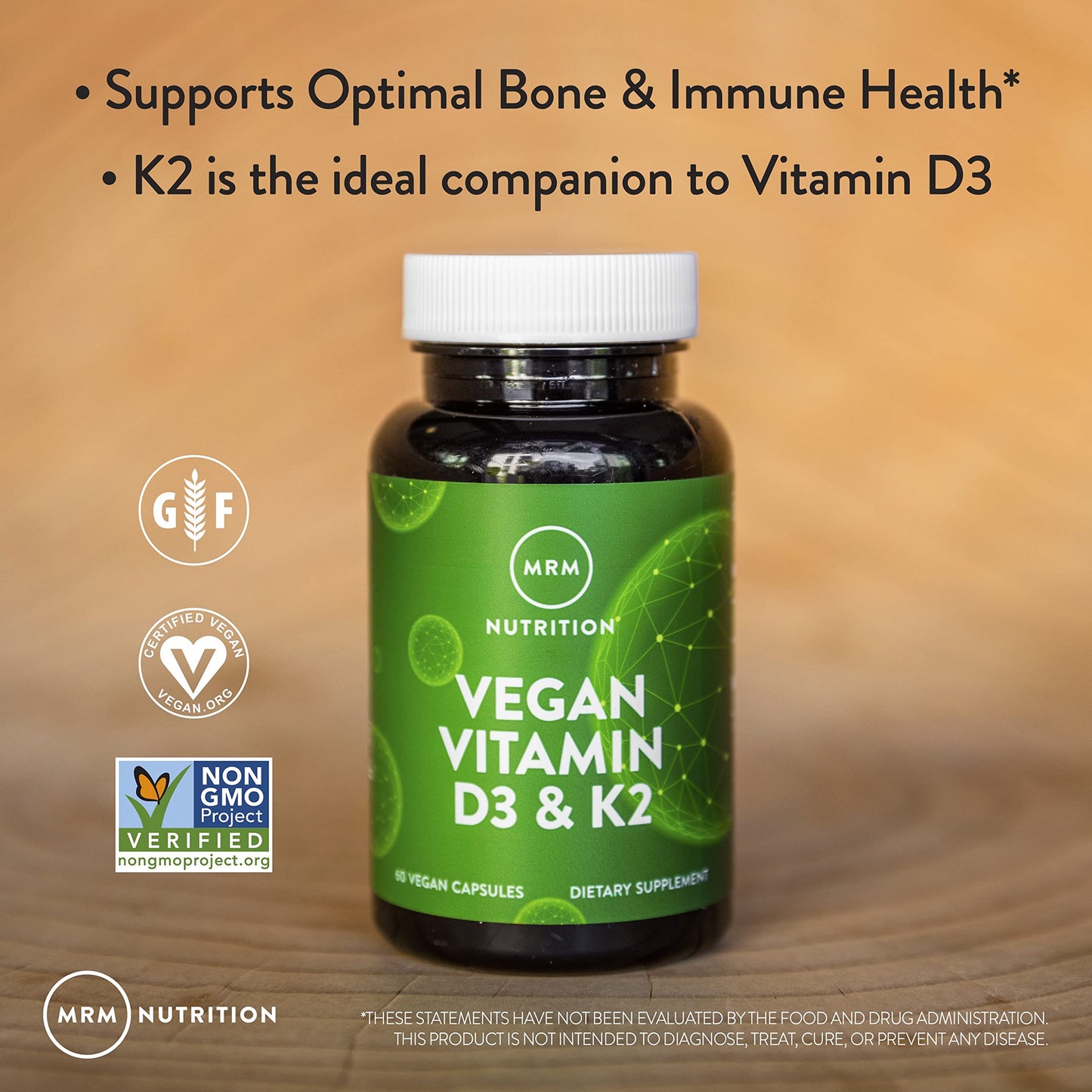 MRM Vegan Vitamin D3 & K2 Capsule, 60 Capsules