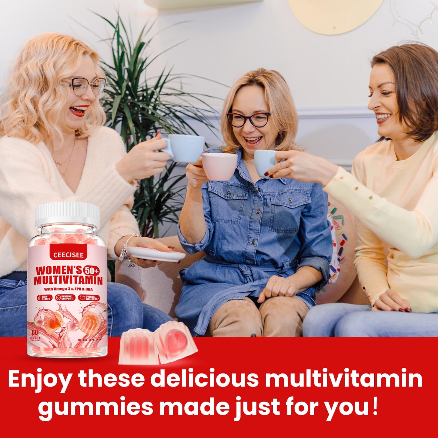 Ceecisee Vitamin Gummies for 50+ Women 120 Gummies