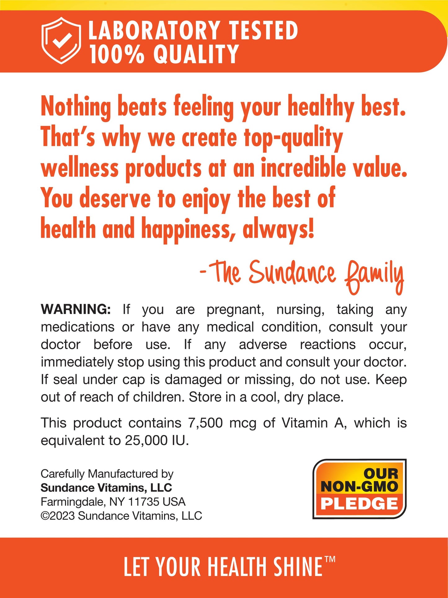 Sundance Beta Carotene 7500mcg Softgels, 60 Softgels