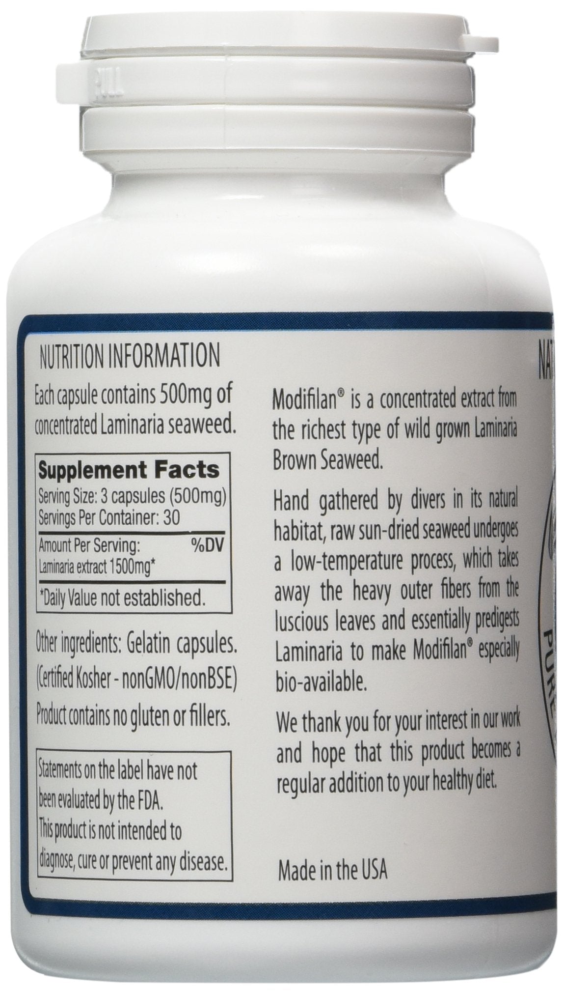 Pacific Standard Distributors Modifilan 500 mg, 270 Capsules