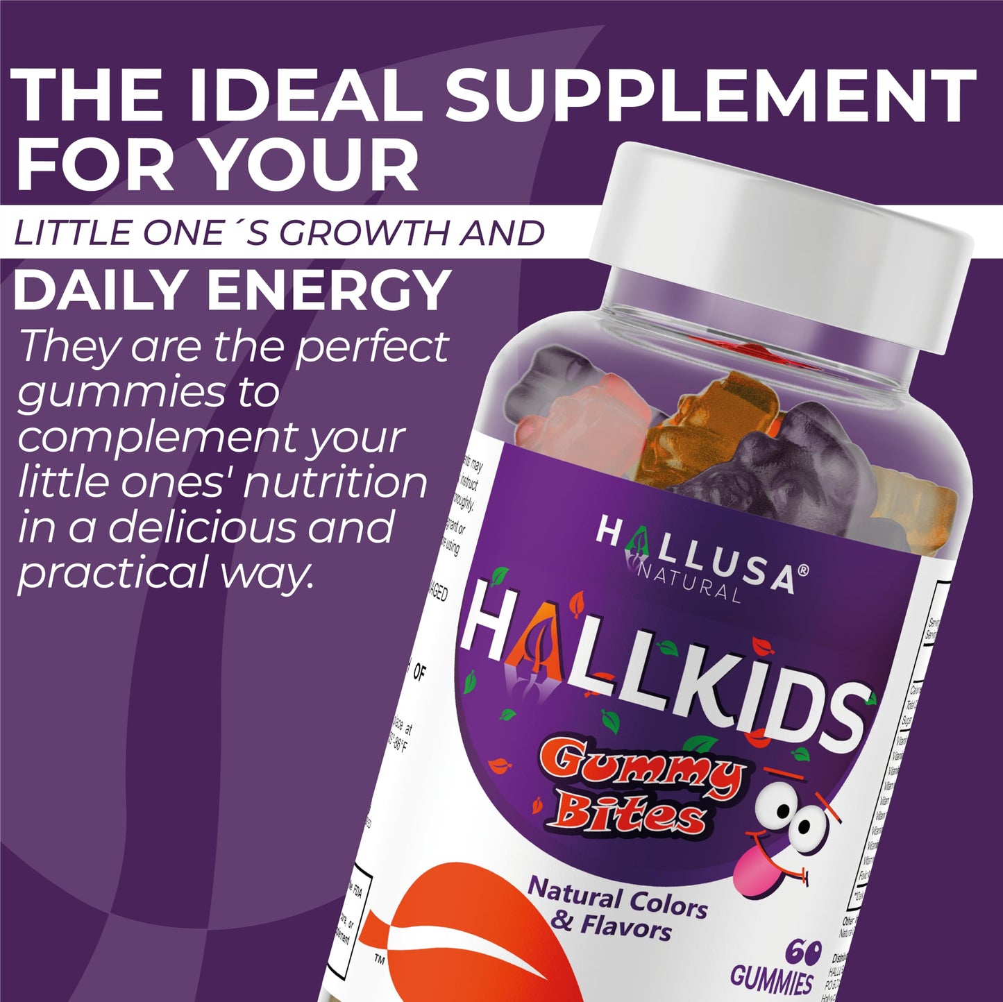 Hallusa Natural Kids' Multivitamin Gummies, 60 Count