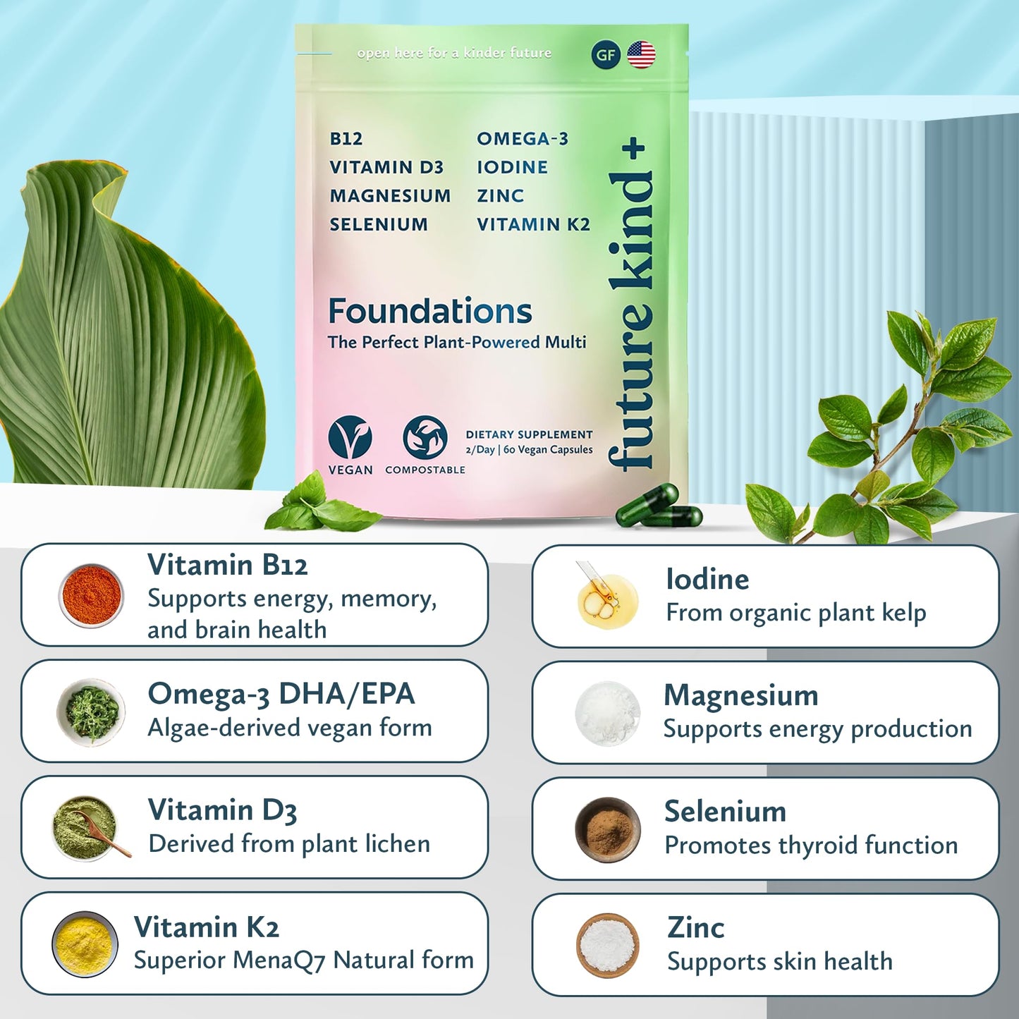 Future Kind Carrageenan-Free Foundations Multivitamin Capsule, 60 Count