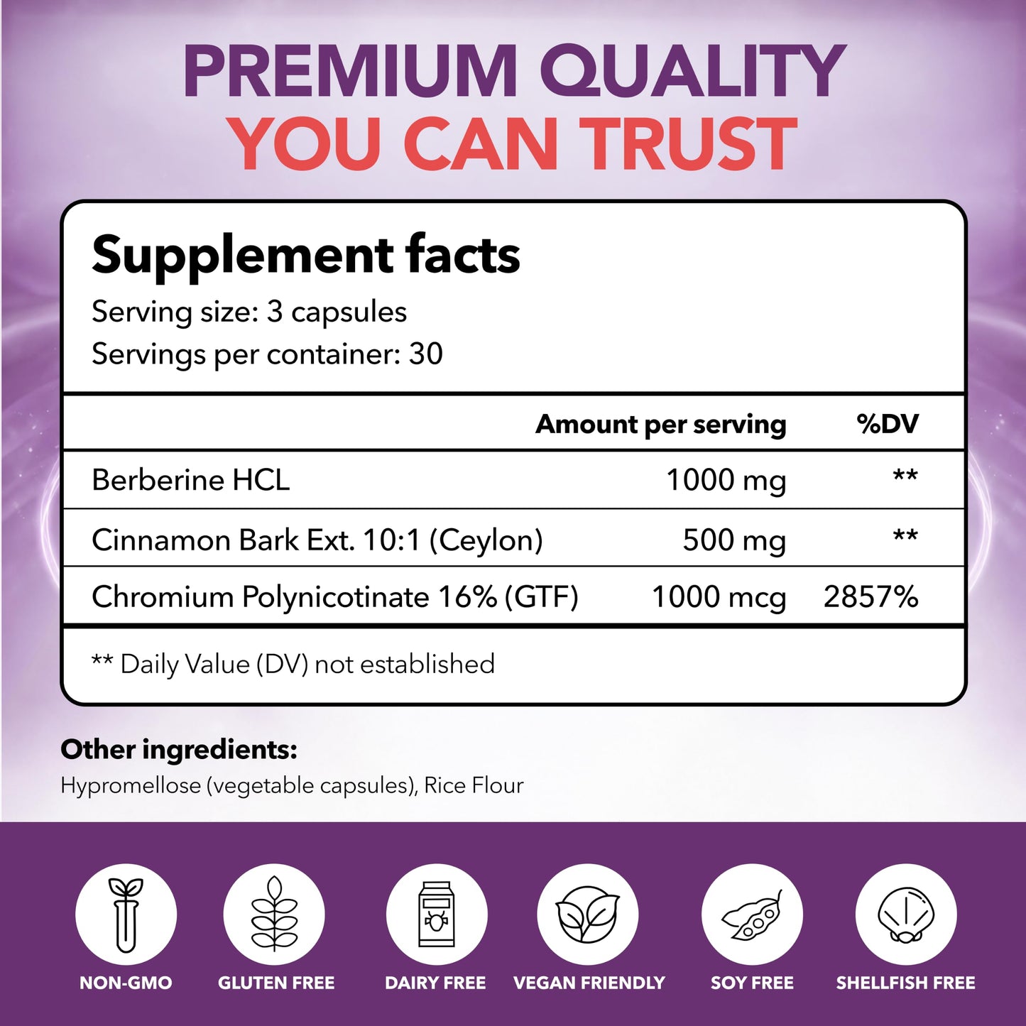 Intimate Rose Berberine Supplement 3-in-1 Complex, 90 Capsules