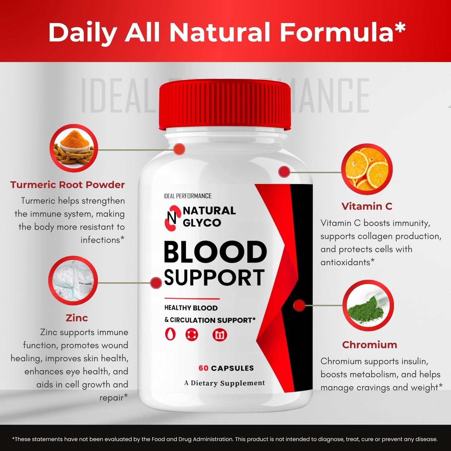 IDEAL PERFORMANCE Natural Glyco Blood Support Capsule 60 Capsules