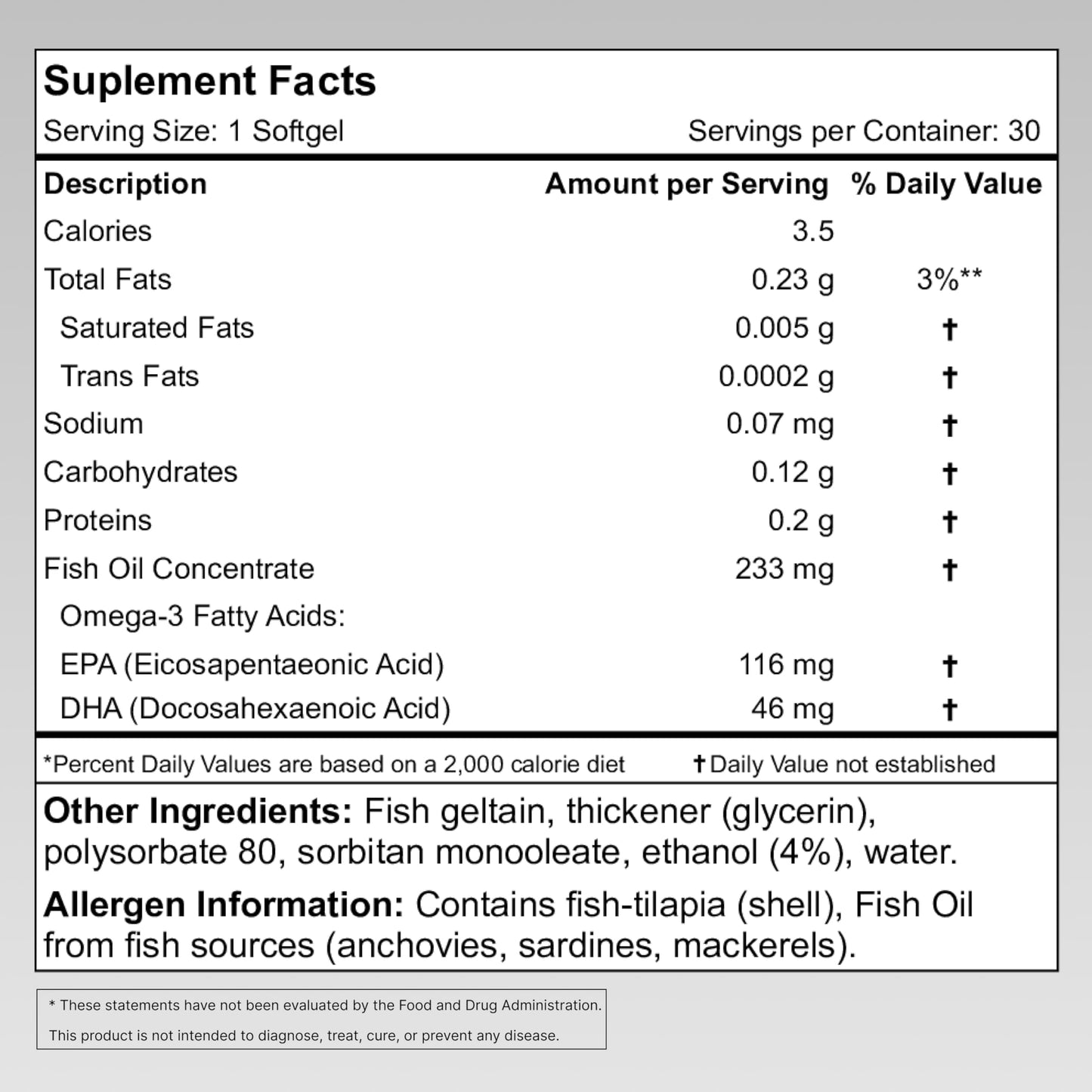 Granagard Nano Omega-3 Fish Oil Softgels, 30 Count