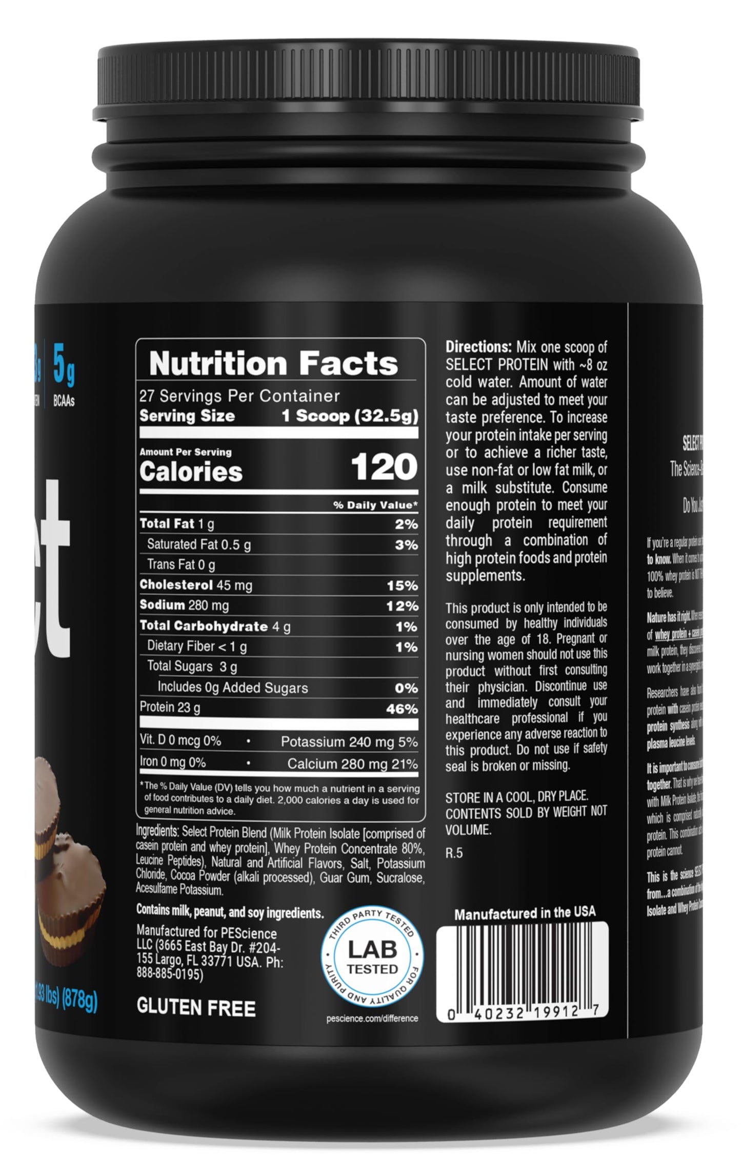 PEScience Select Protein Powder, Whey and Casein Blend, 27 Servings