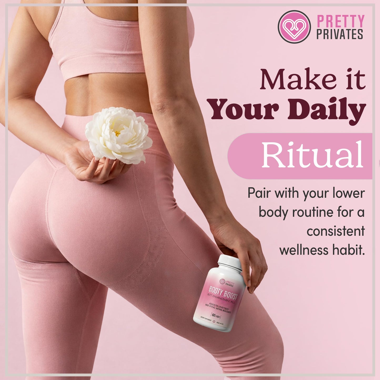 Pretty Privates Butt Enhancer Supplement Capsule 60 Count