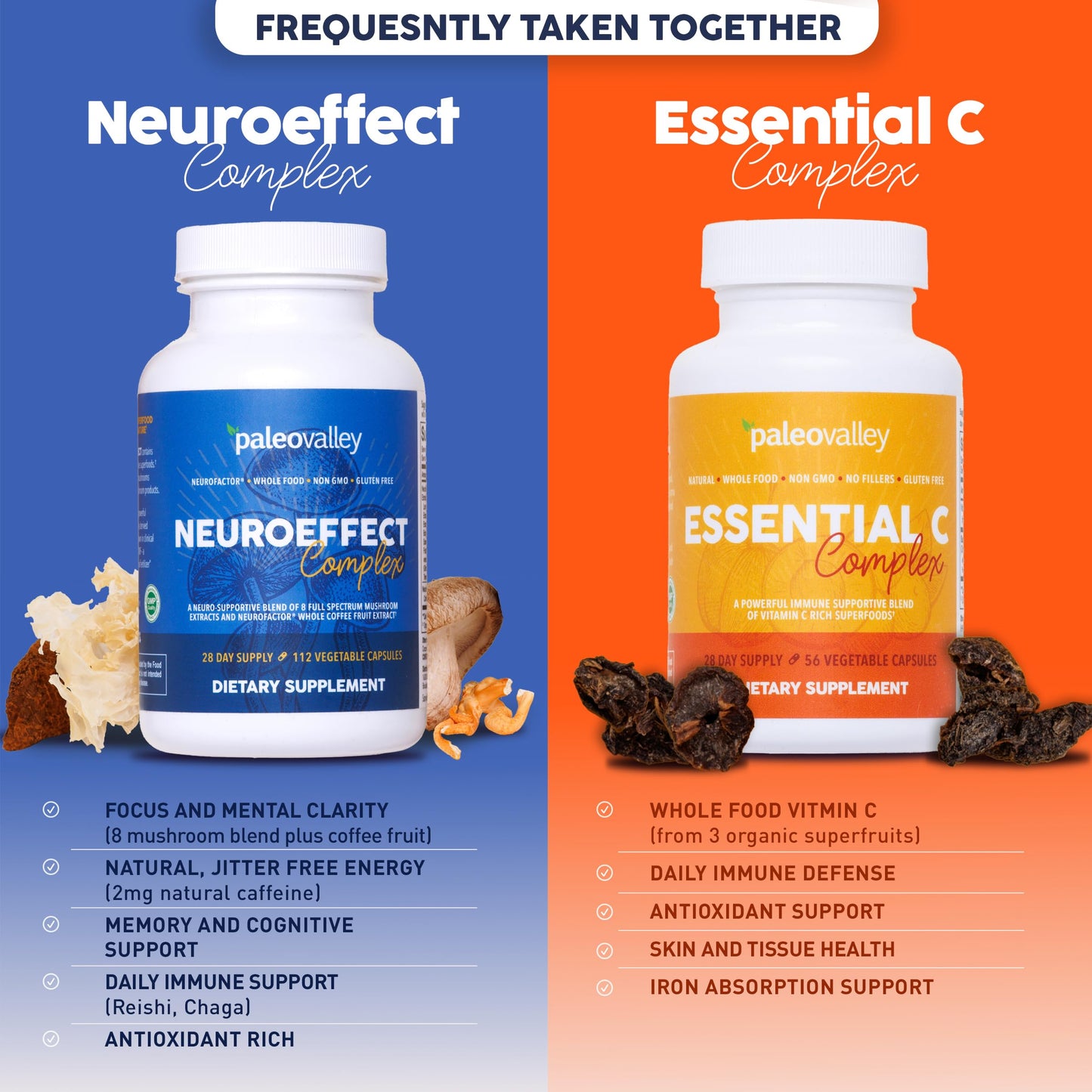 Paleovalley Mushroom Supplement NeuroEffect 8 Real Mushrooms 112 Capsules