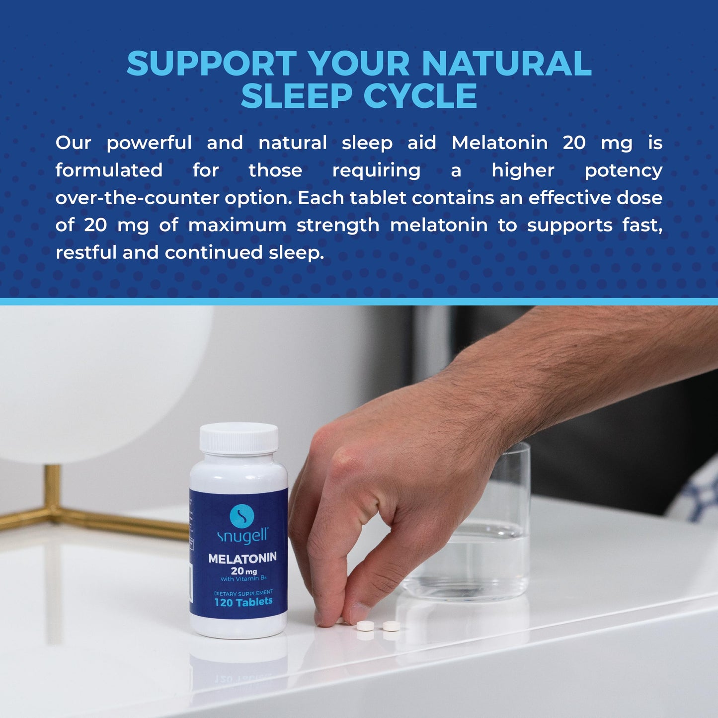 Snugell Melatonin 20 mg with Vitamin B6 Tablets 120